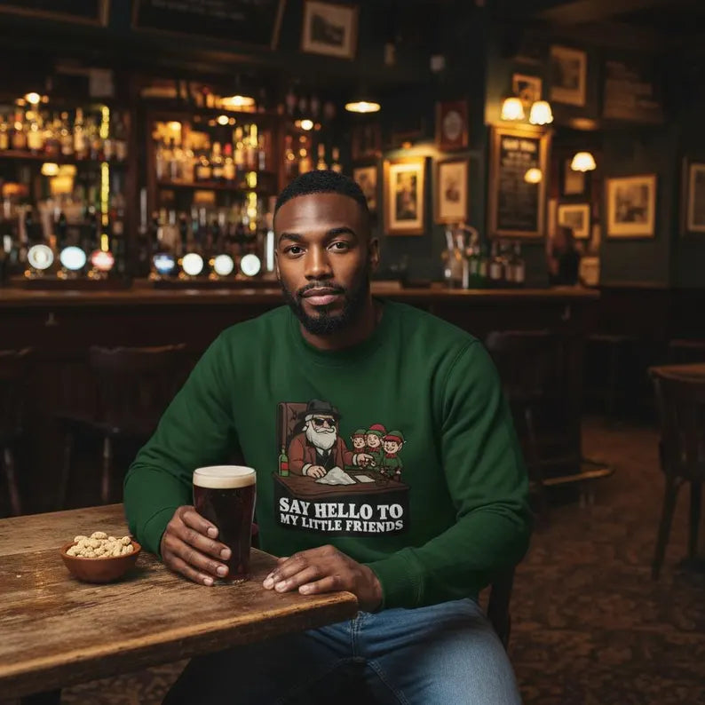 Gangster Santa & Elves Funny Christmas Jumper
