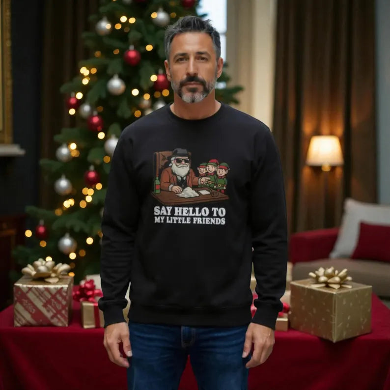 Gangster Santa & Elves Funny Christmas Jumper