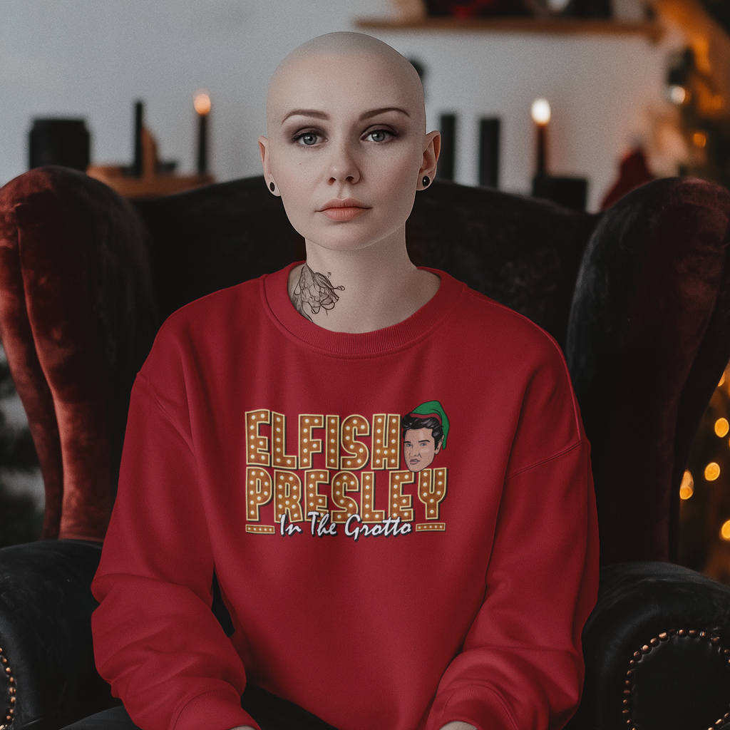 Elfish Presley Funny Music Christmas Jumper