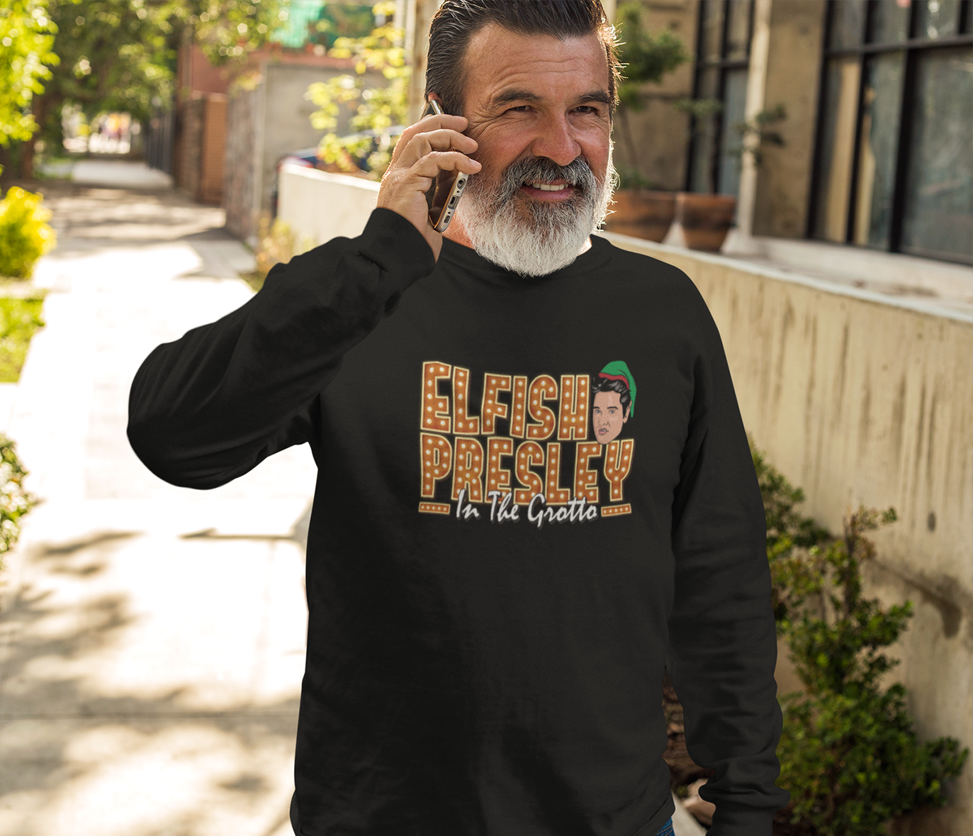 Elfish Presley Funny Music Christmas Jumper