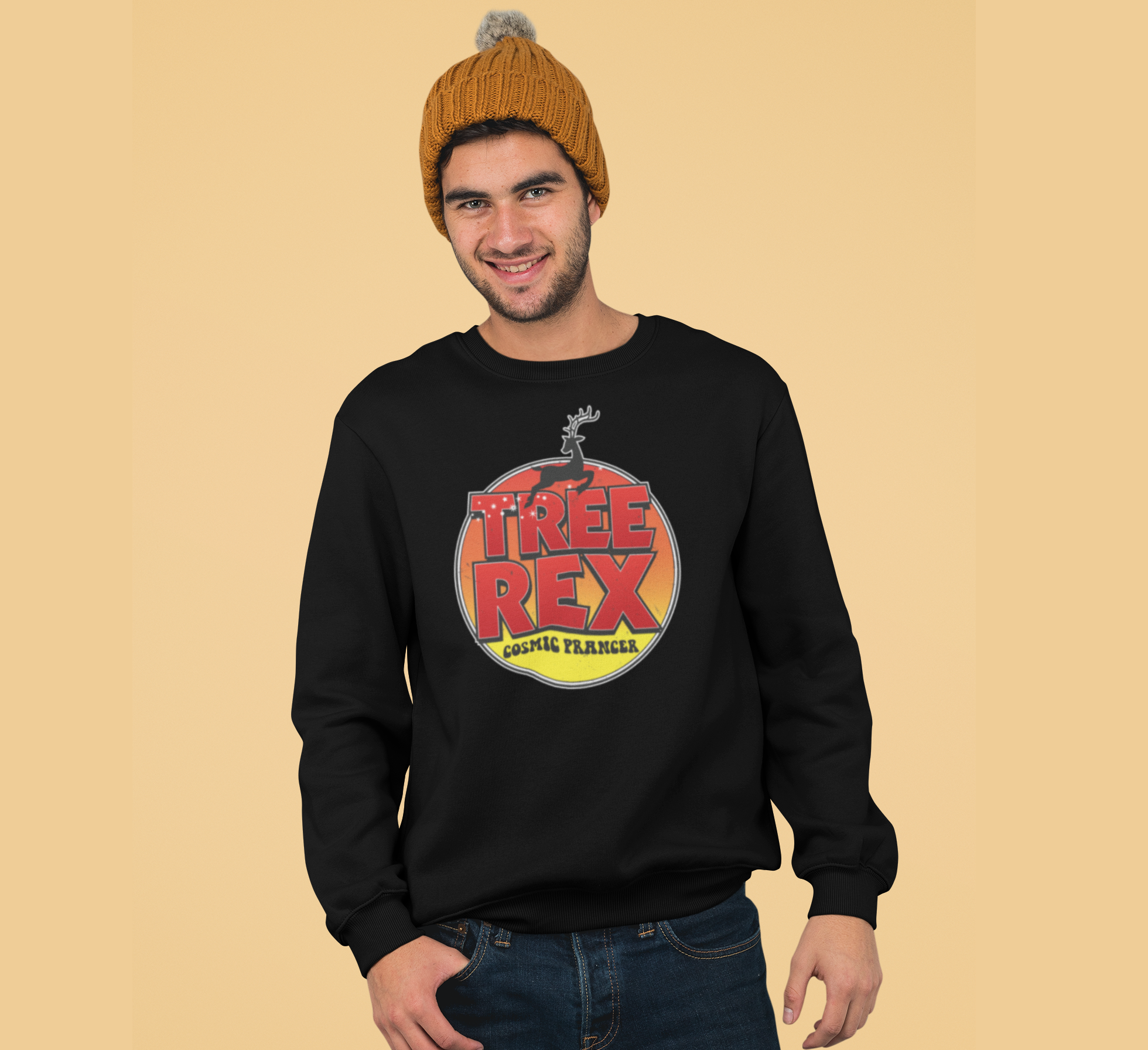 Tree Rex Funny Music Christmas Jumper