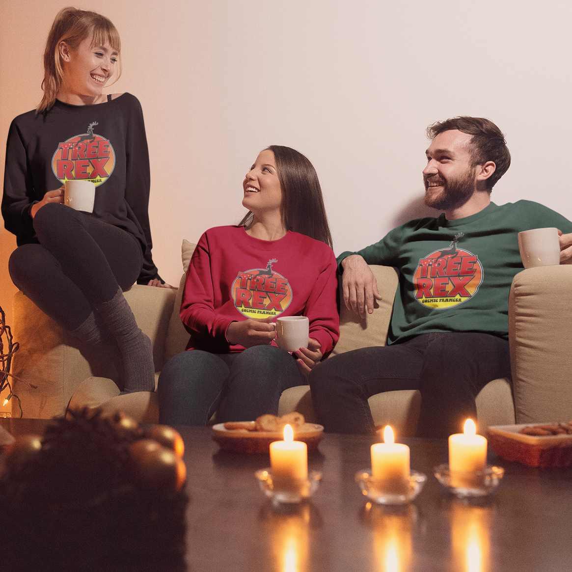 Tree Rex Funny Music Christmas Jumper