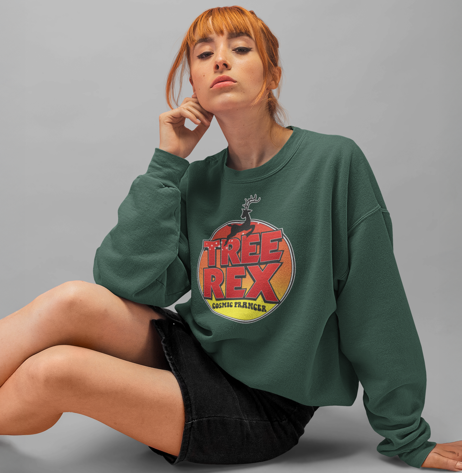 Tree Rex Funny Music Christmas Jumper