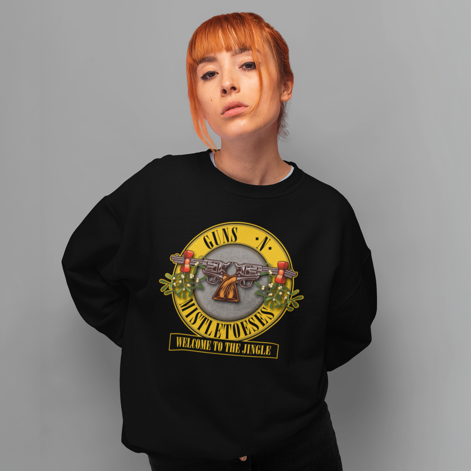 Guns N' Mistletoeses Funny Music Christmas Jumper