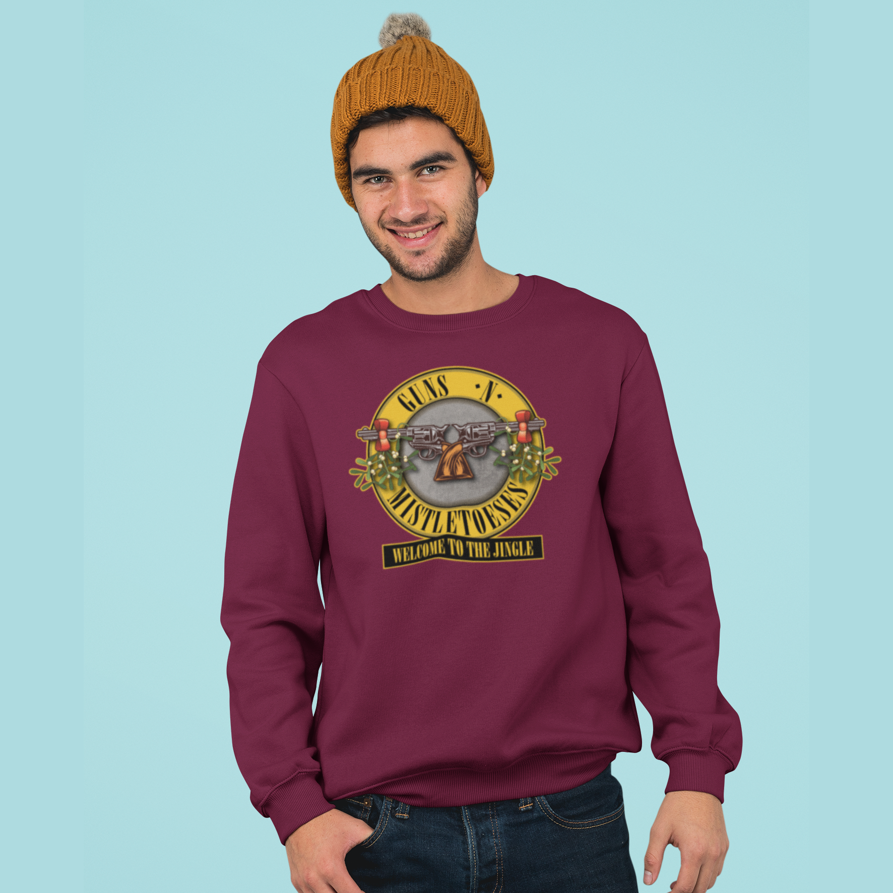 Guns N' Mistletoeses Funny Music Christmas Jumper