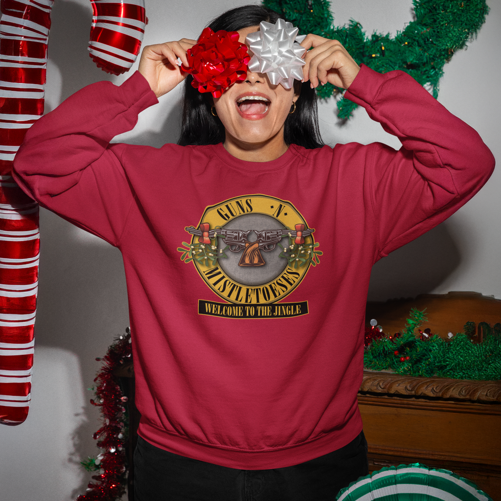 Guns N' Mistletoeses Funny Music Christmas Jumper