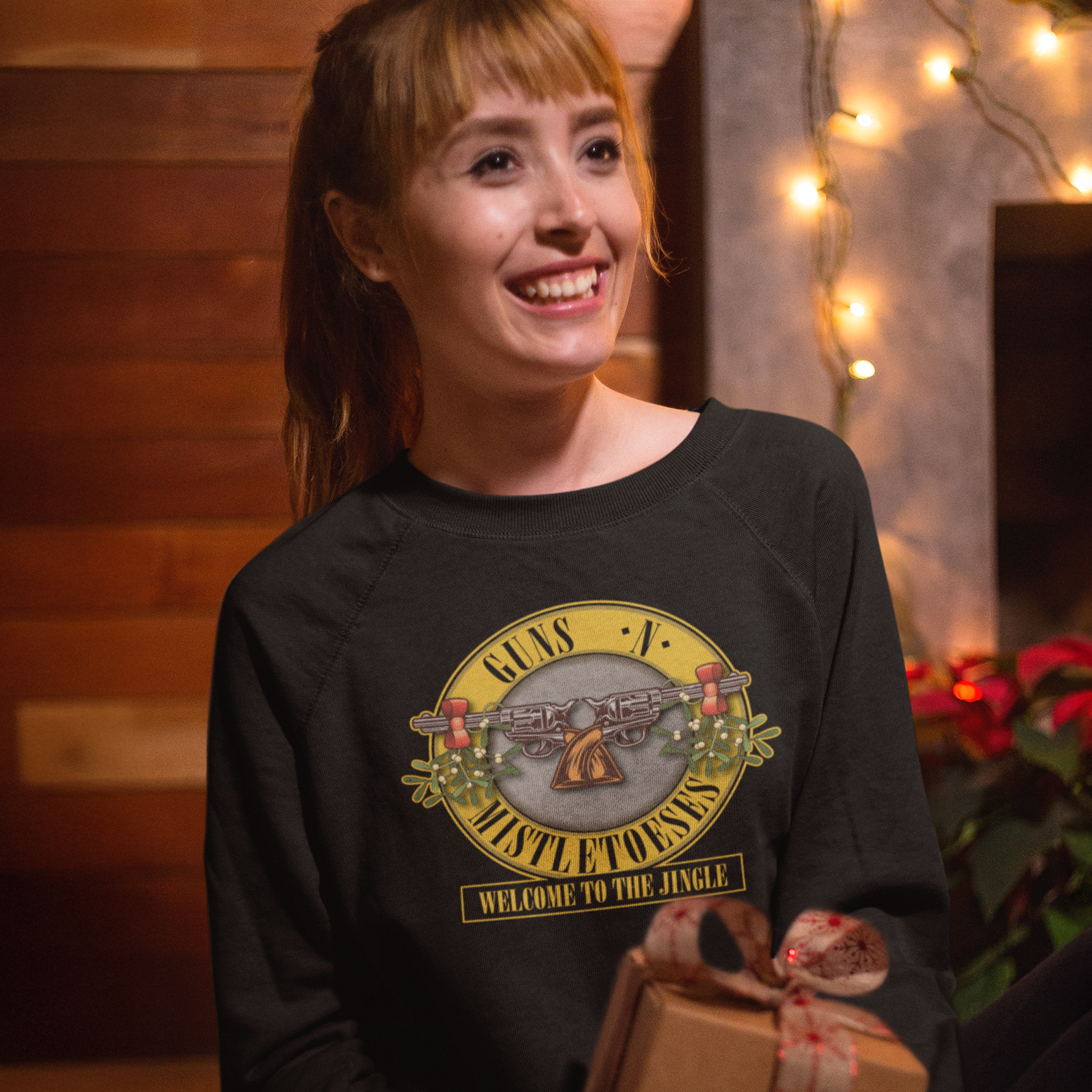 Guns N' Mistletoeses Funny Music Christmas Jumper