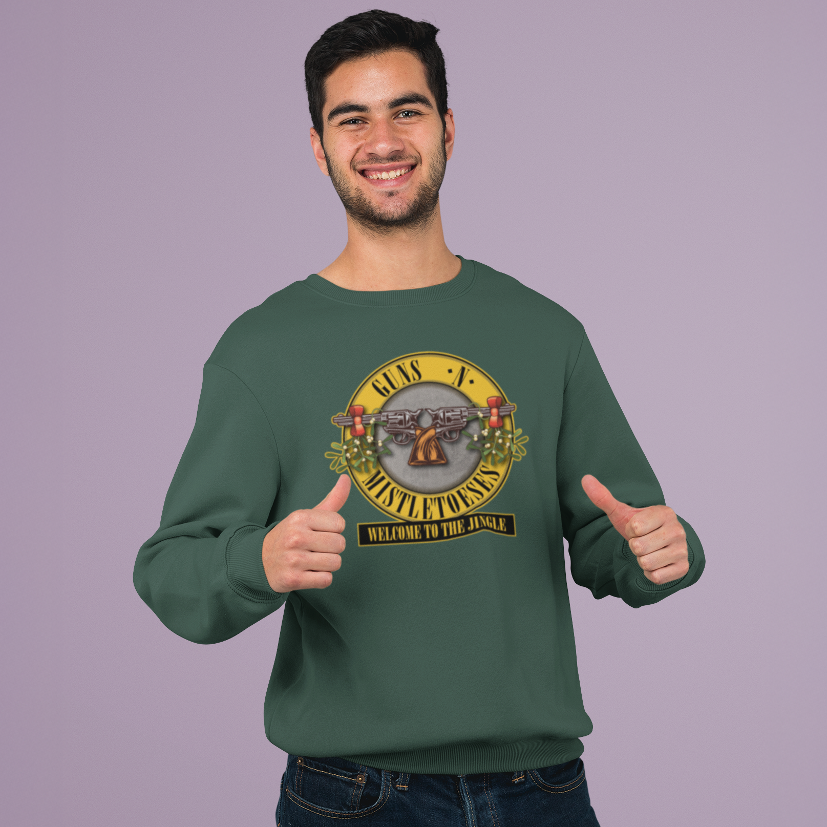 Guns N' Mistletoeses Funny Music Christmas Jumper