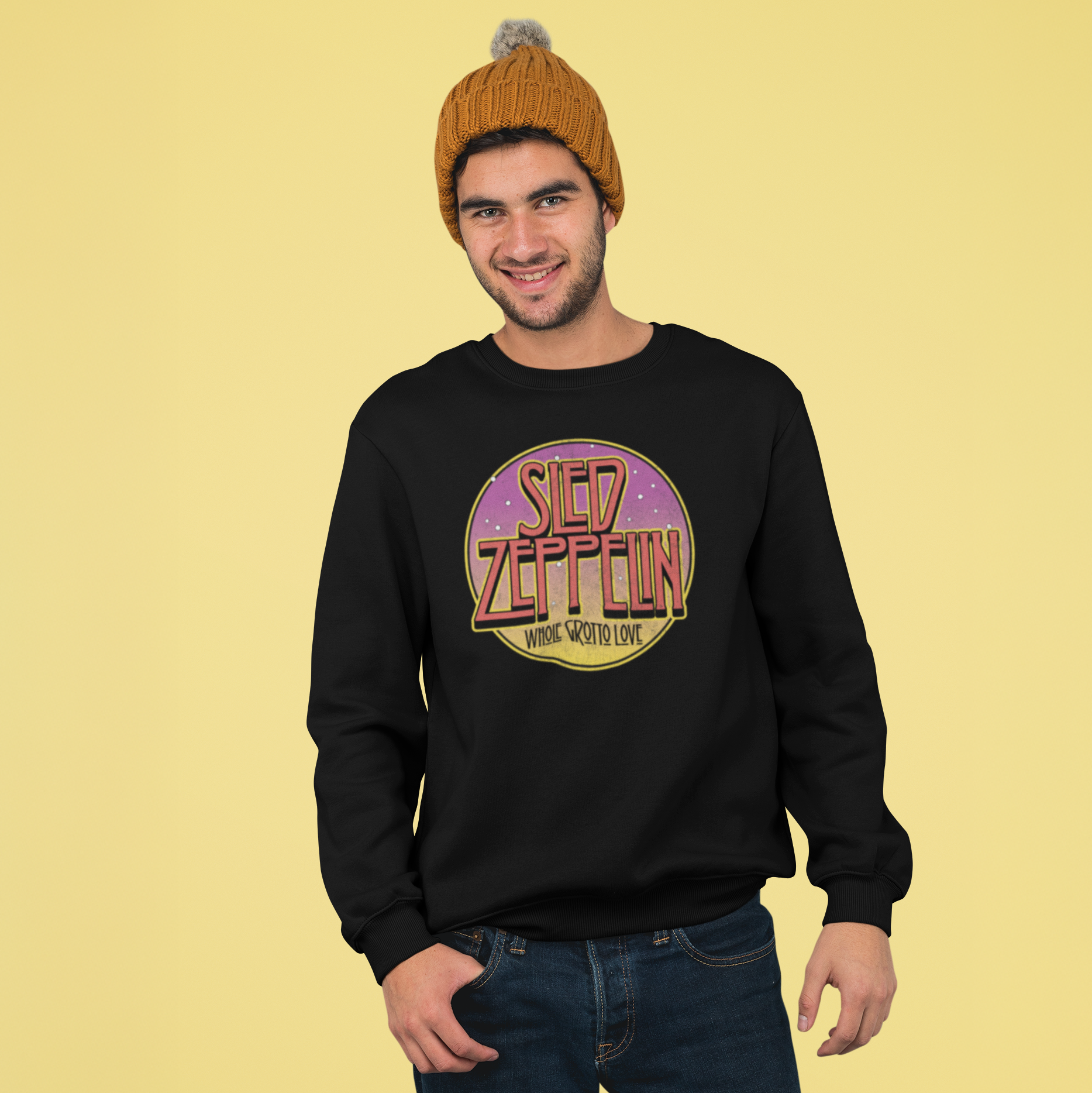 Sled Zeppelin Funny Music Christmas Jumper