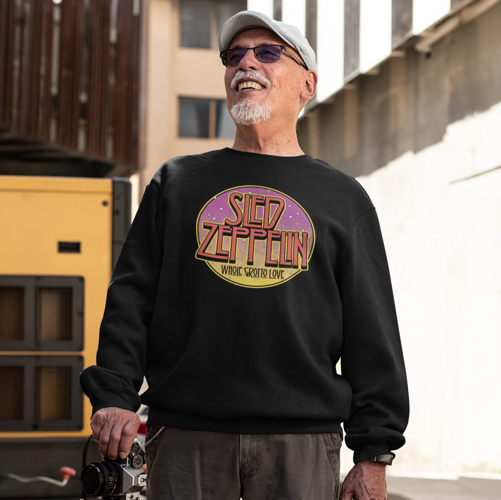 Sled Zeppelin Funny Music Christmas Jumper