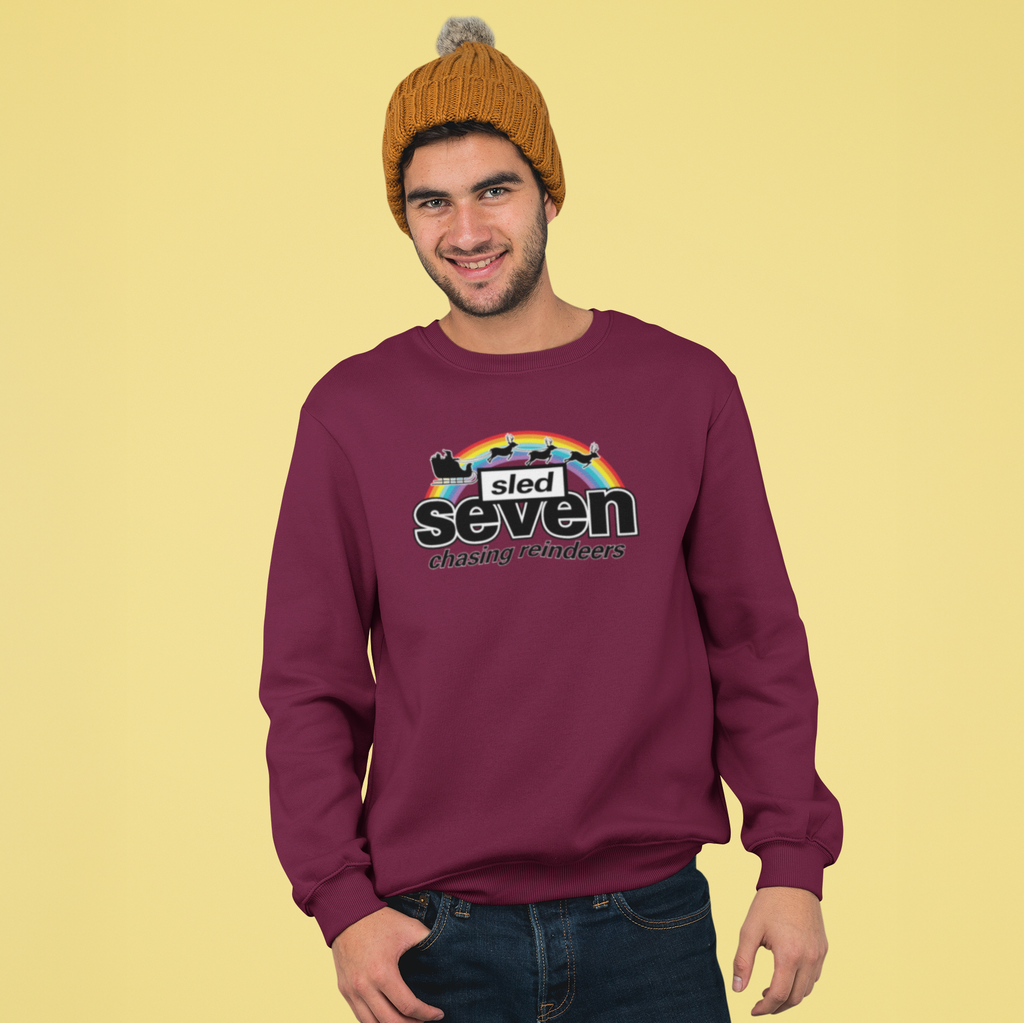Sled Seven Funny Music Christmas Jumper
