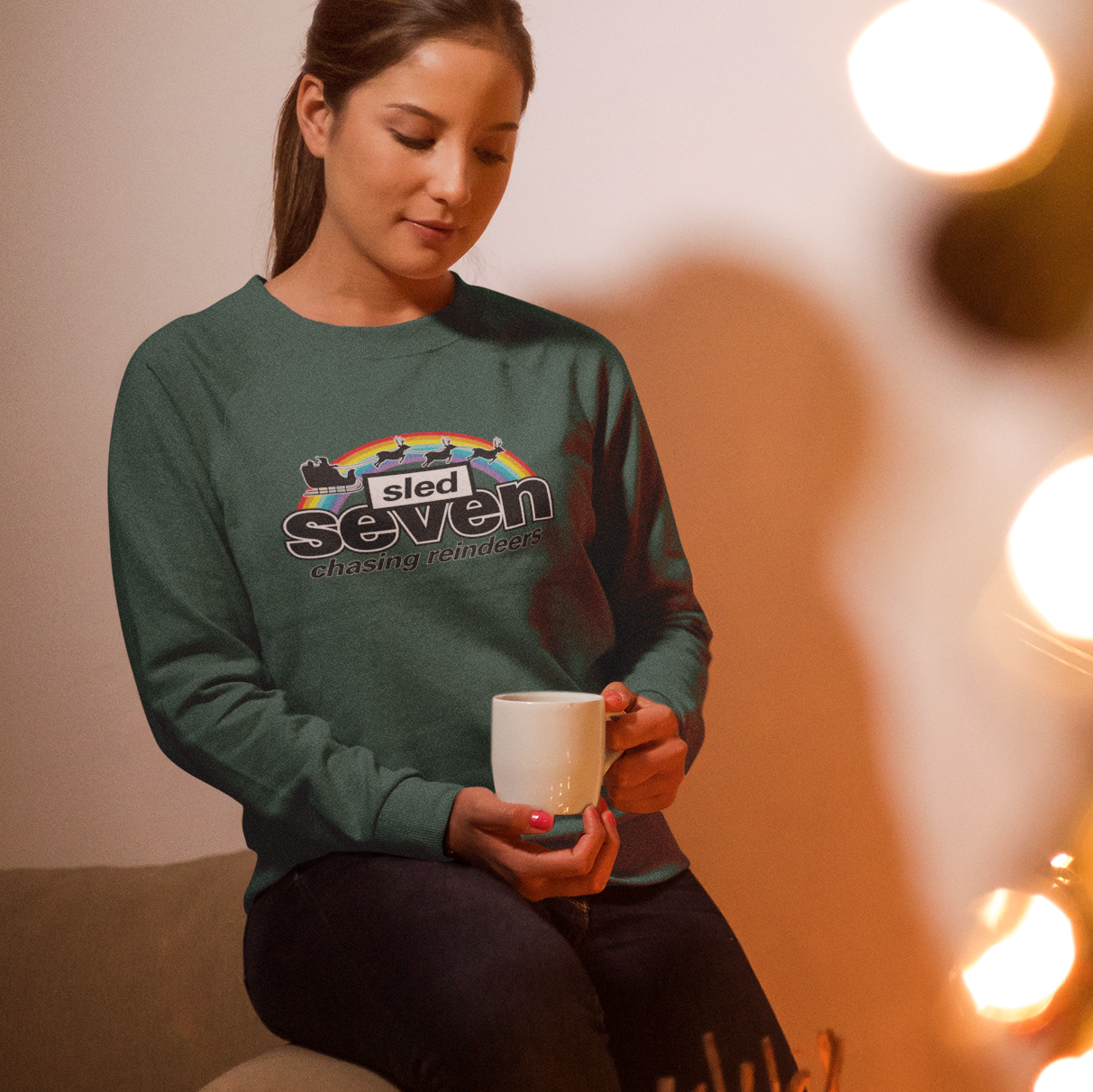 Sled Seven Funny Music Christmas Jumper