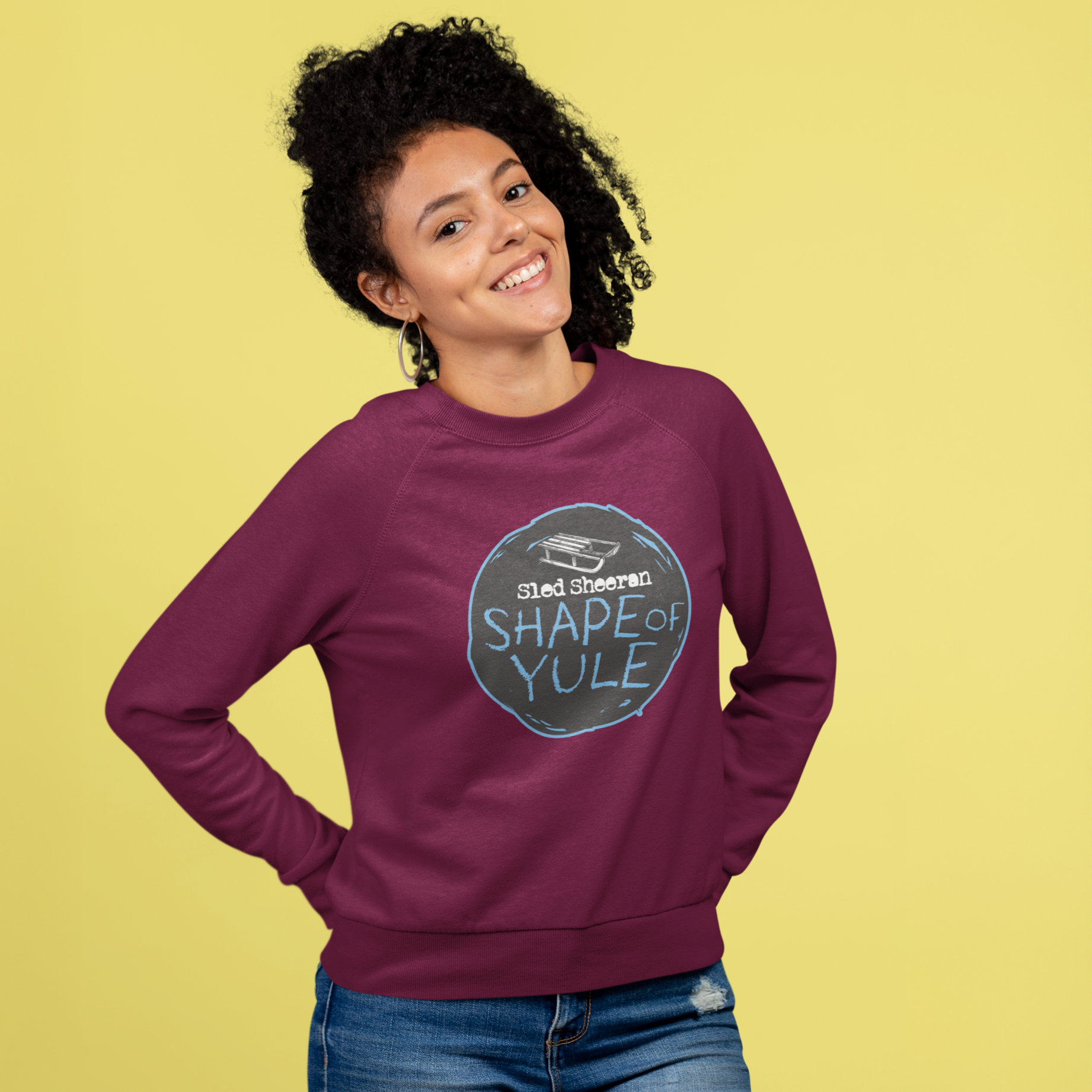 Sled Sheeran Funny Music Christmas Jumper