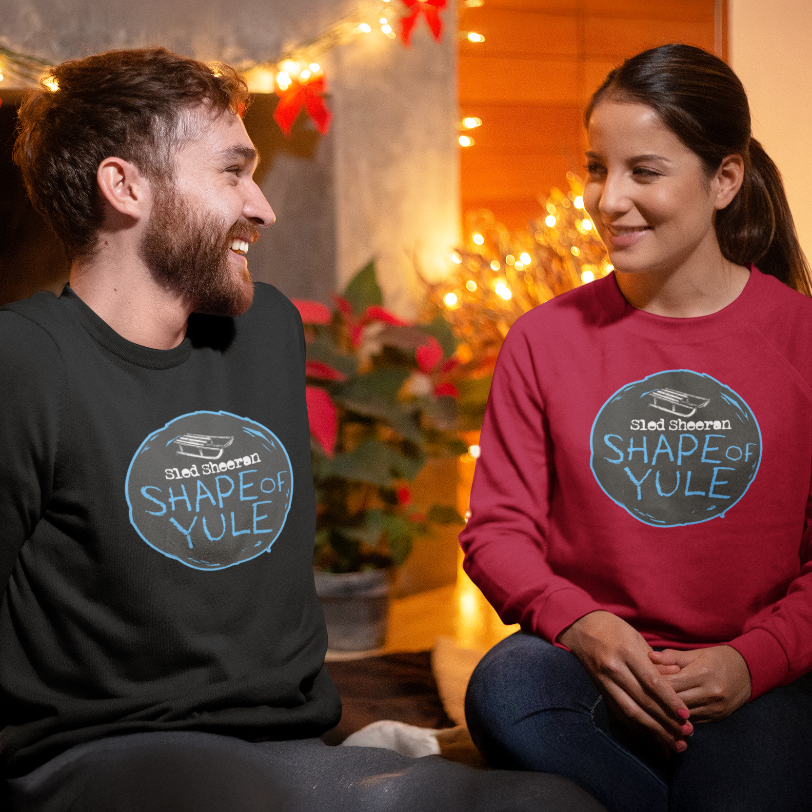 Sled Sheeran Funny Music Christmas Jumper