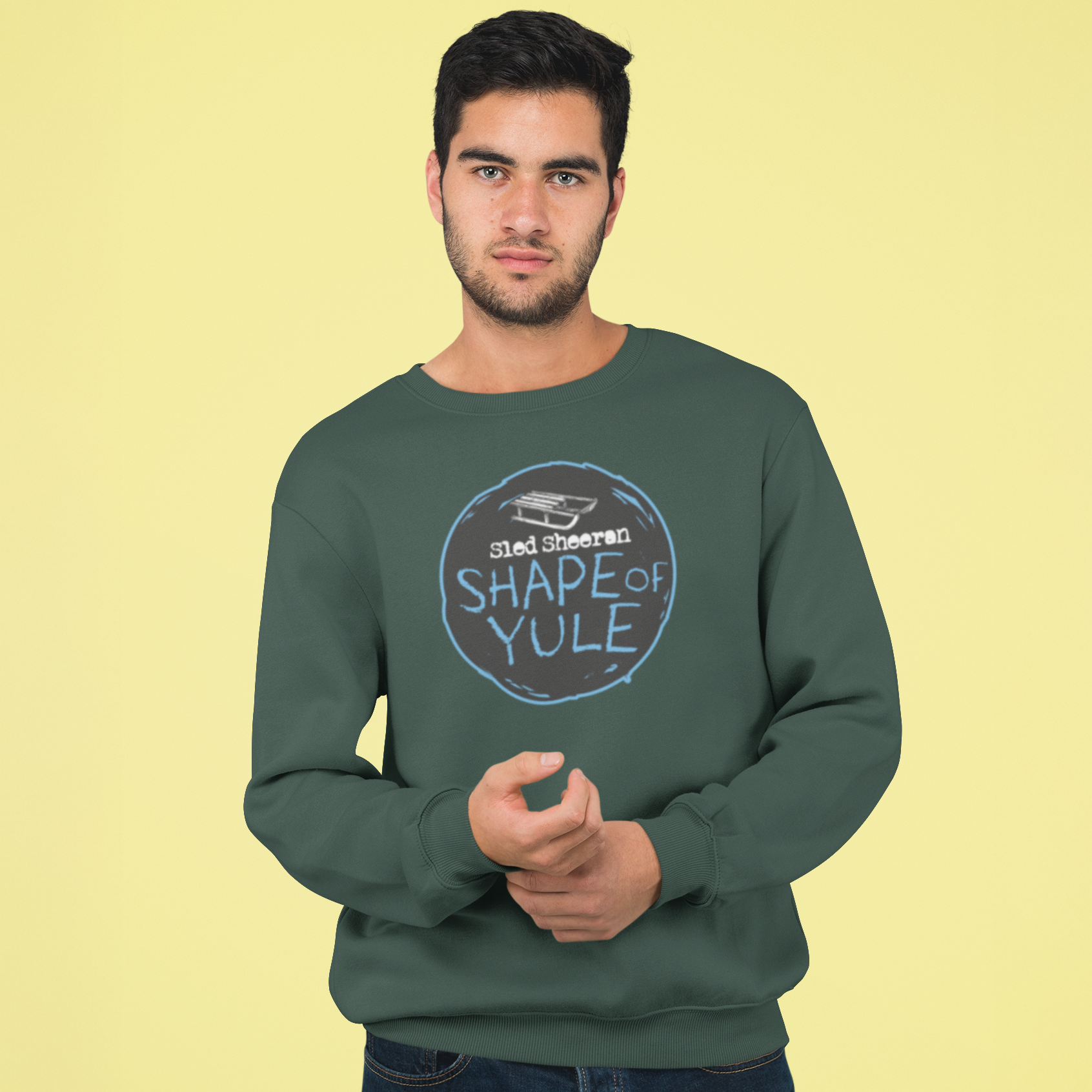 Sled Sheeran Funny Music Christmas Jumper