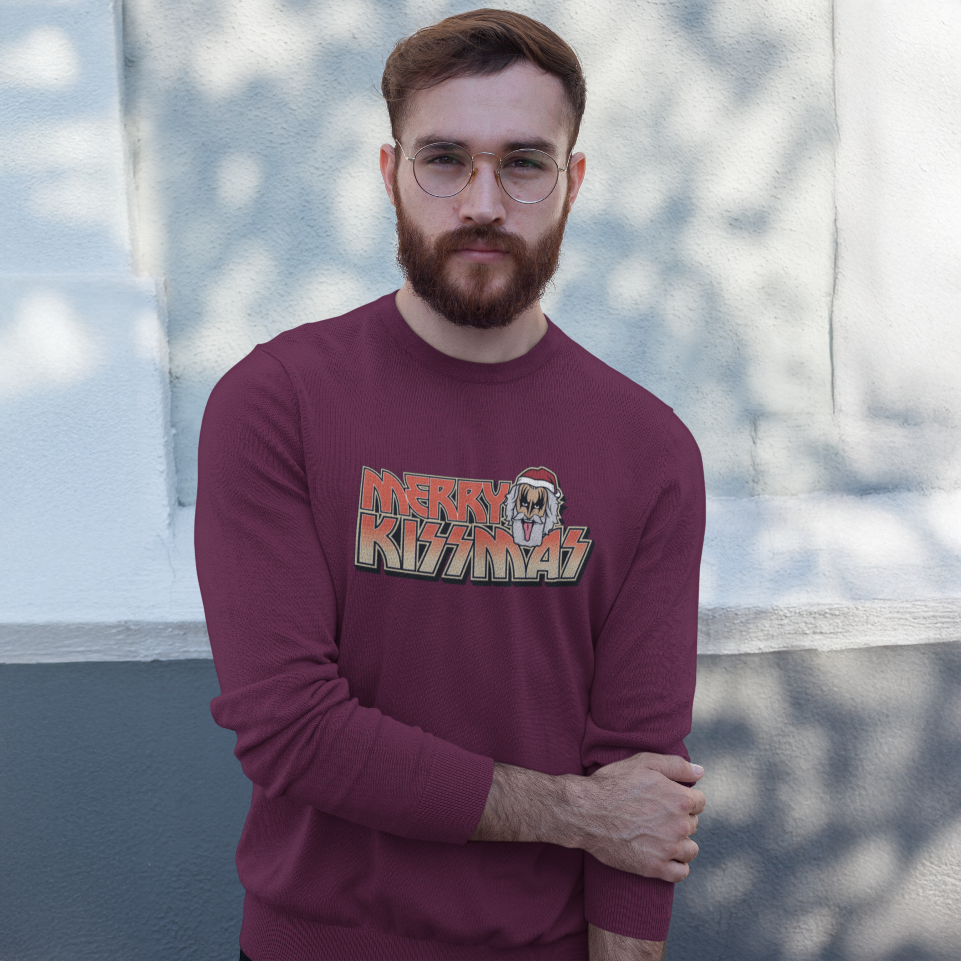 Merry Kissmas Funny Music Christmas Jumper