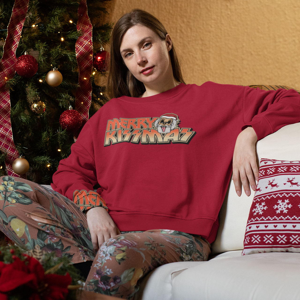 Merry Kissmas Funny Music Christmas Jumper