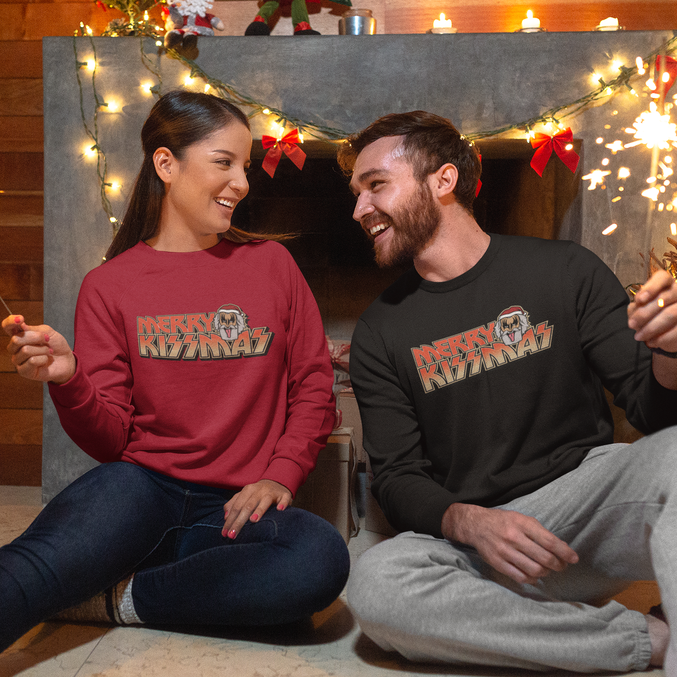 Merry Kissmas Funny Music Christmas Jumper