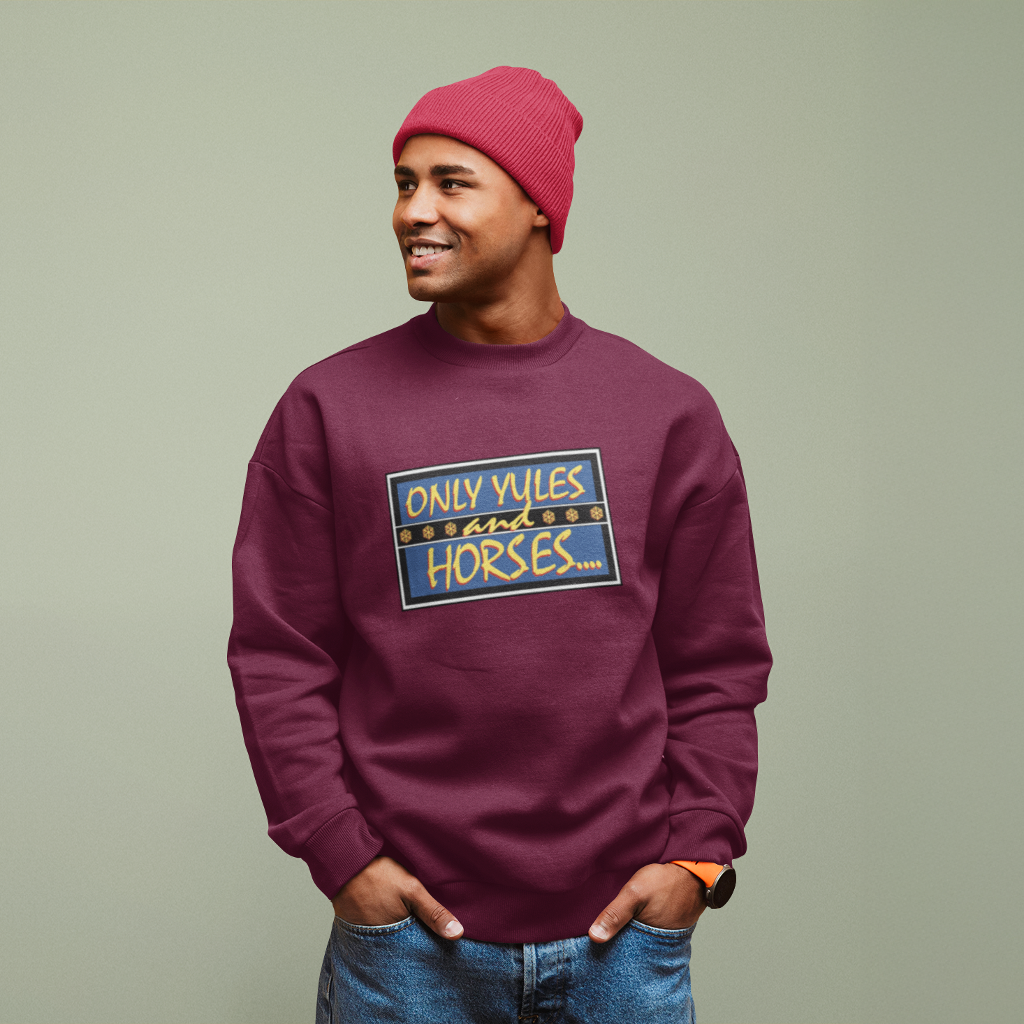 Only Yules and Horses Funny TV Christmas Jumper