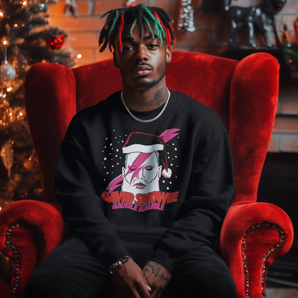 David Snowie Funny Music Christmas Jumper