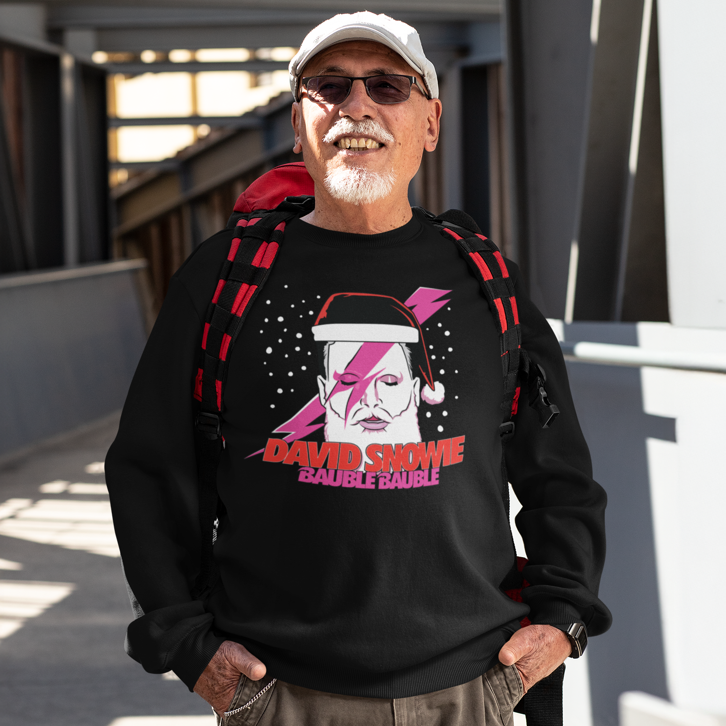 David Snowie Funny Music Christmas Jumper