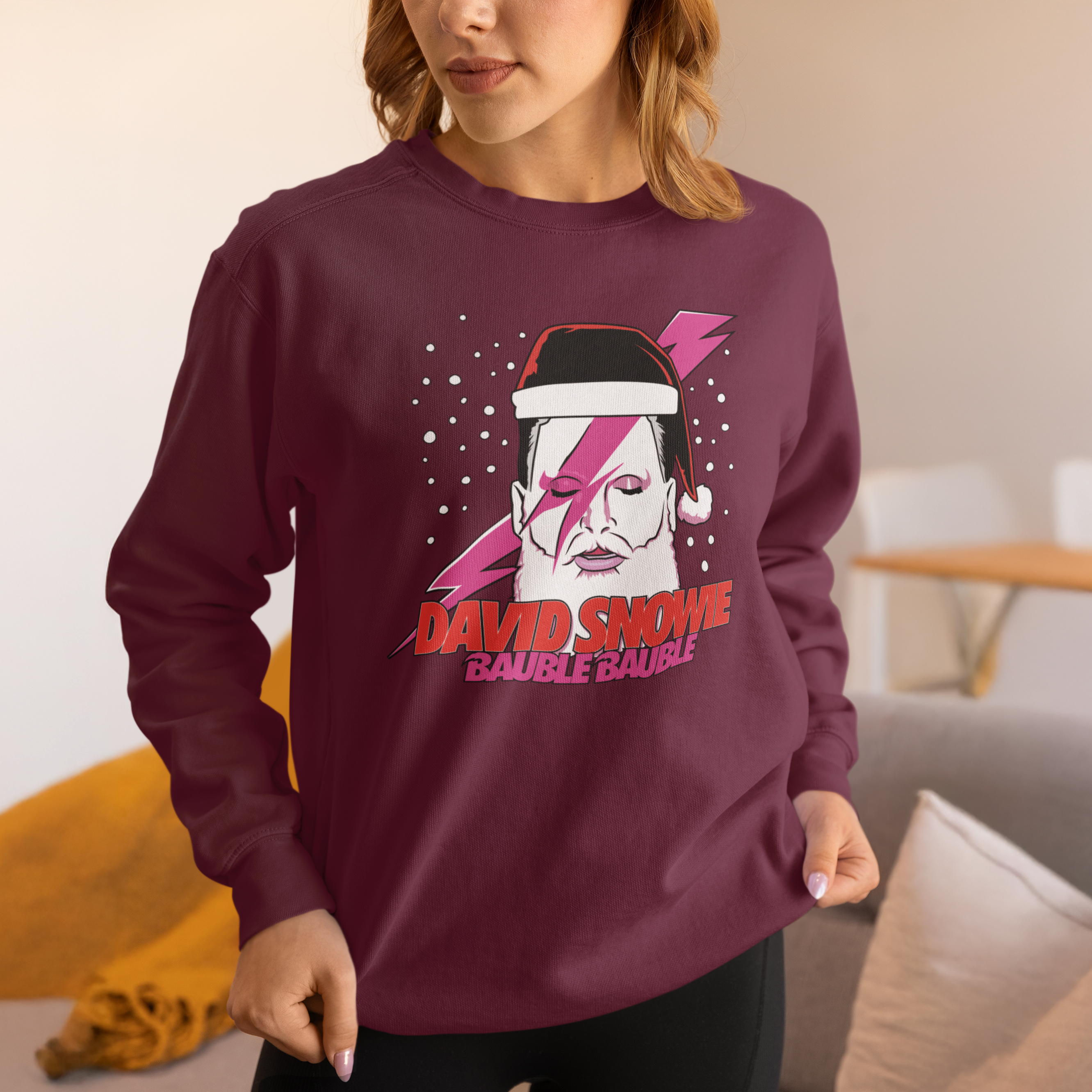 David Snowie Funny Music Christmas Jumper