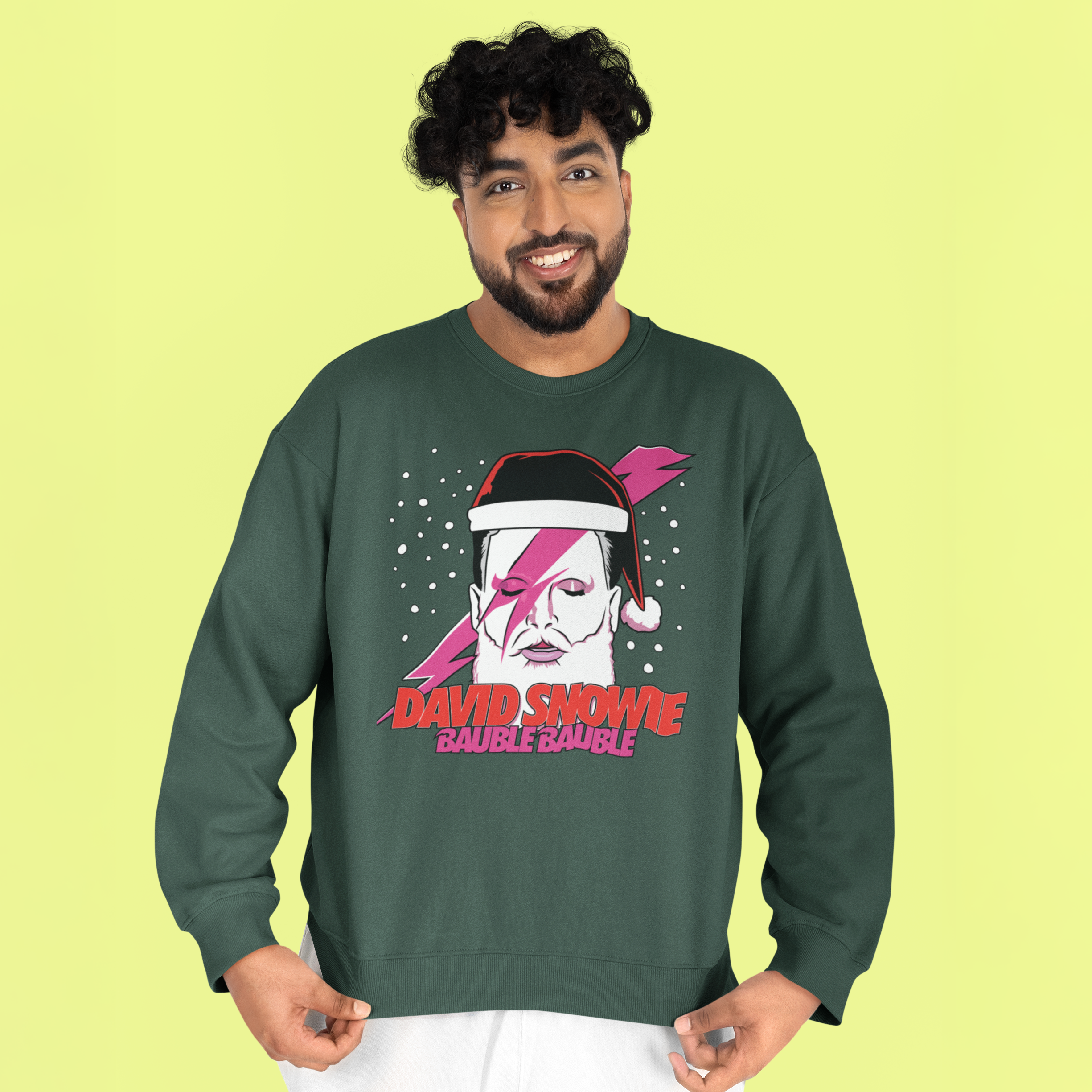 David Snowie Funny Music Christmas Jumper
