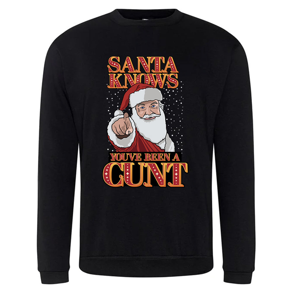 Santa Knows You've Been A Cunt Christmas Jumper