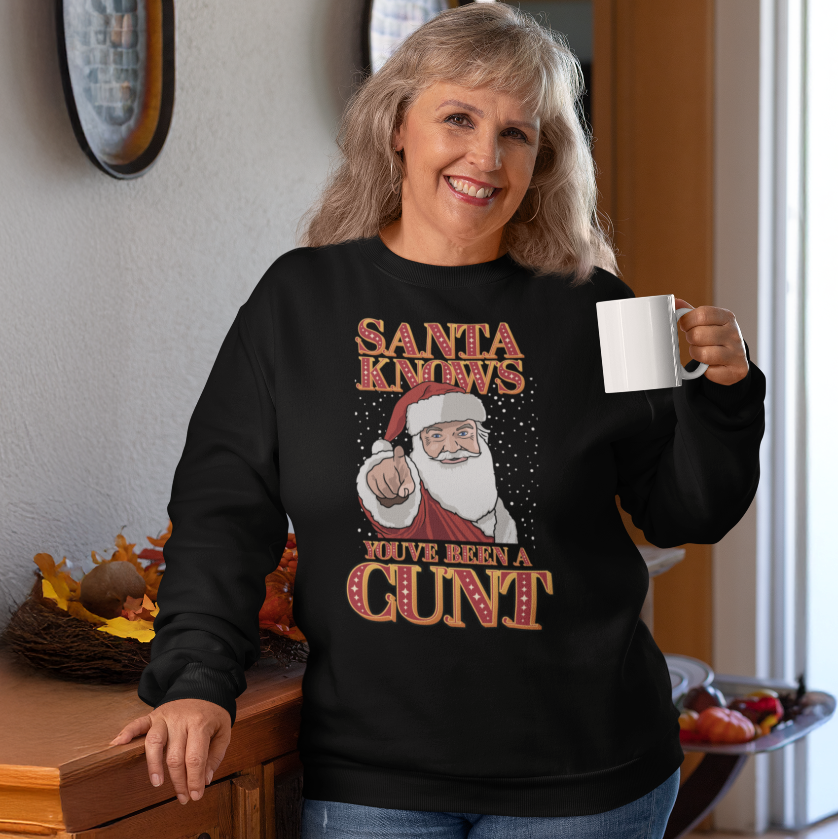 Santa Knows Funny Christmas Jumper
