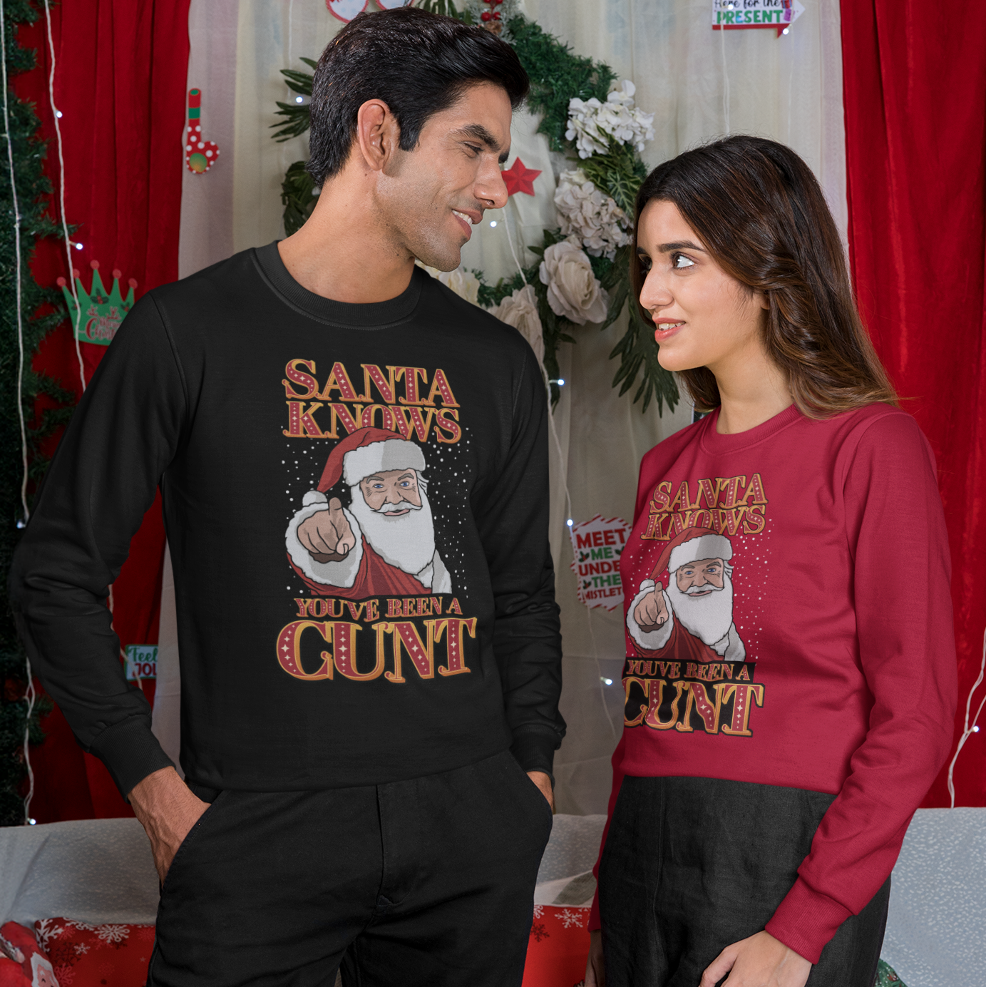 Santa Knows Funny Christmas Jumper