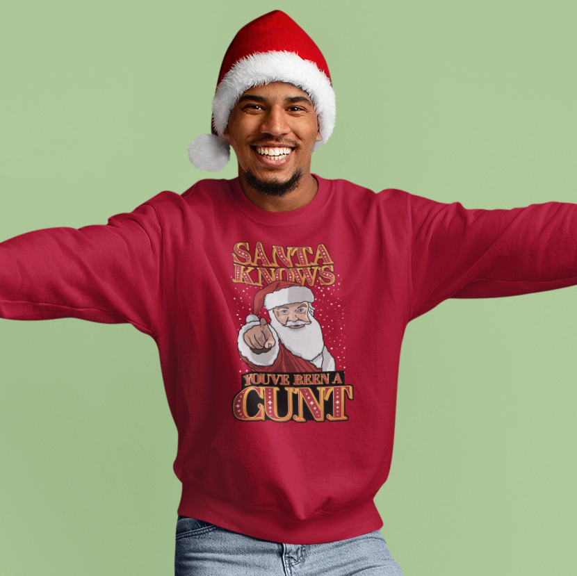 Santa Knows Funny Christmas Jumper