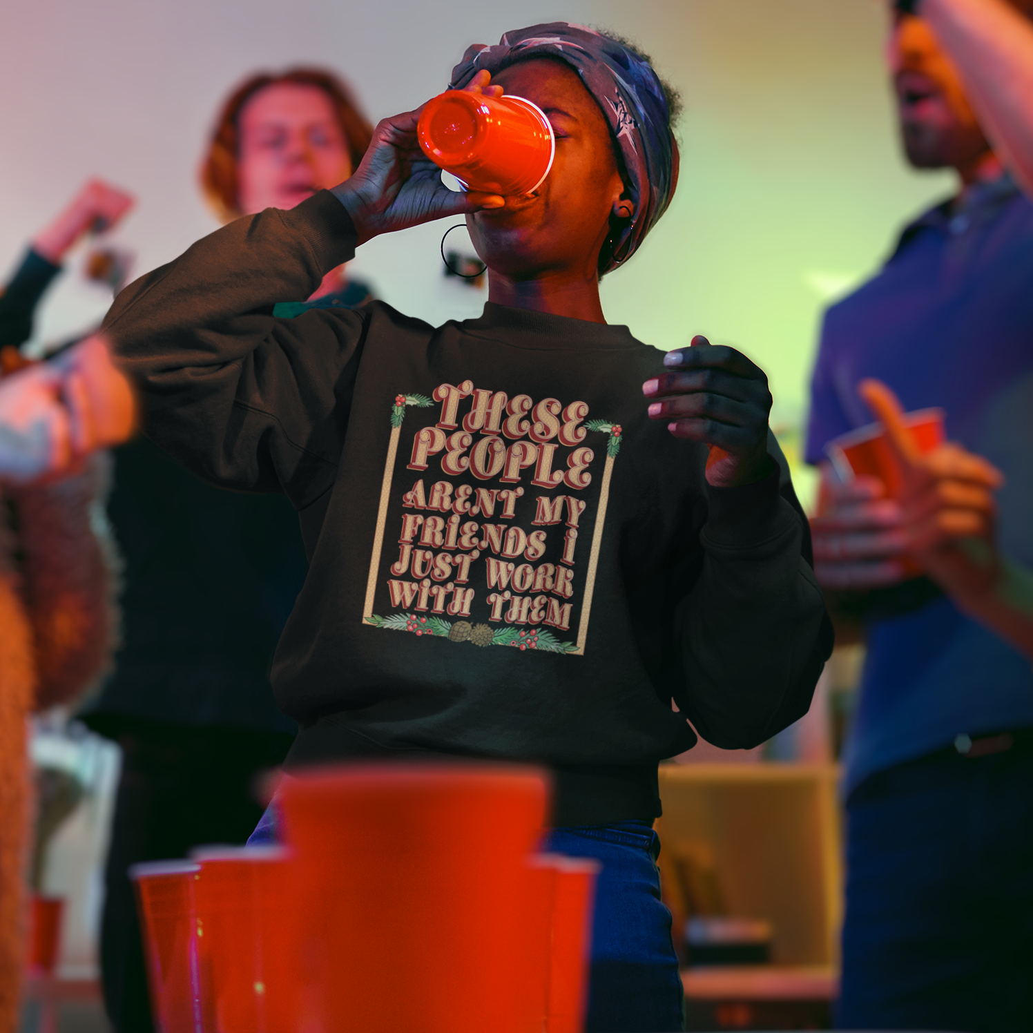 These People Aren't My Friends Funny Christmas Jumper