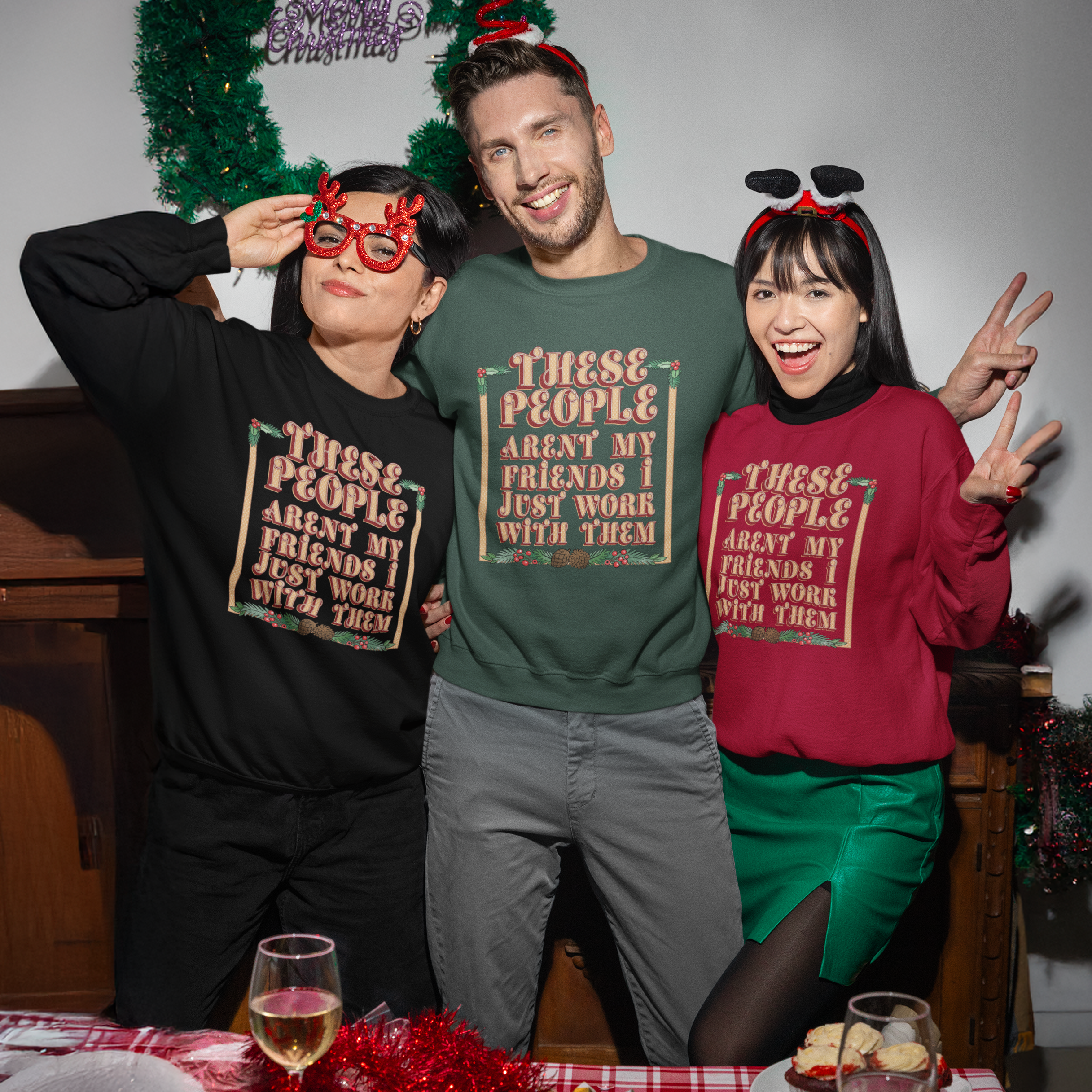 These People Aren't My Friends Funny Christmas Jumper