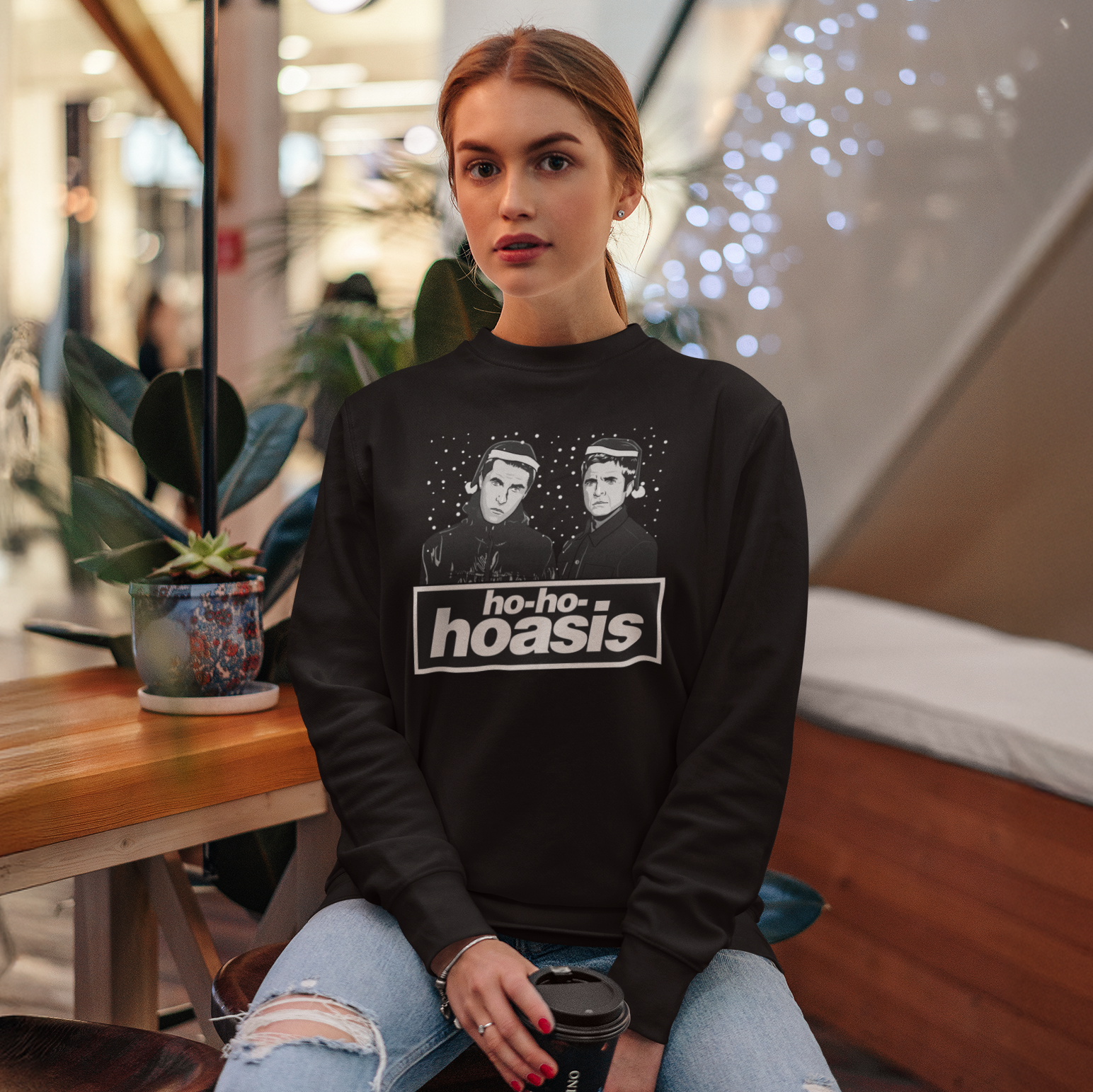 Ho-Ho-Hoasis Funny Music Christmas Jumper