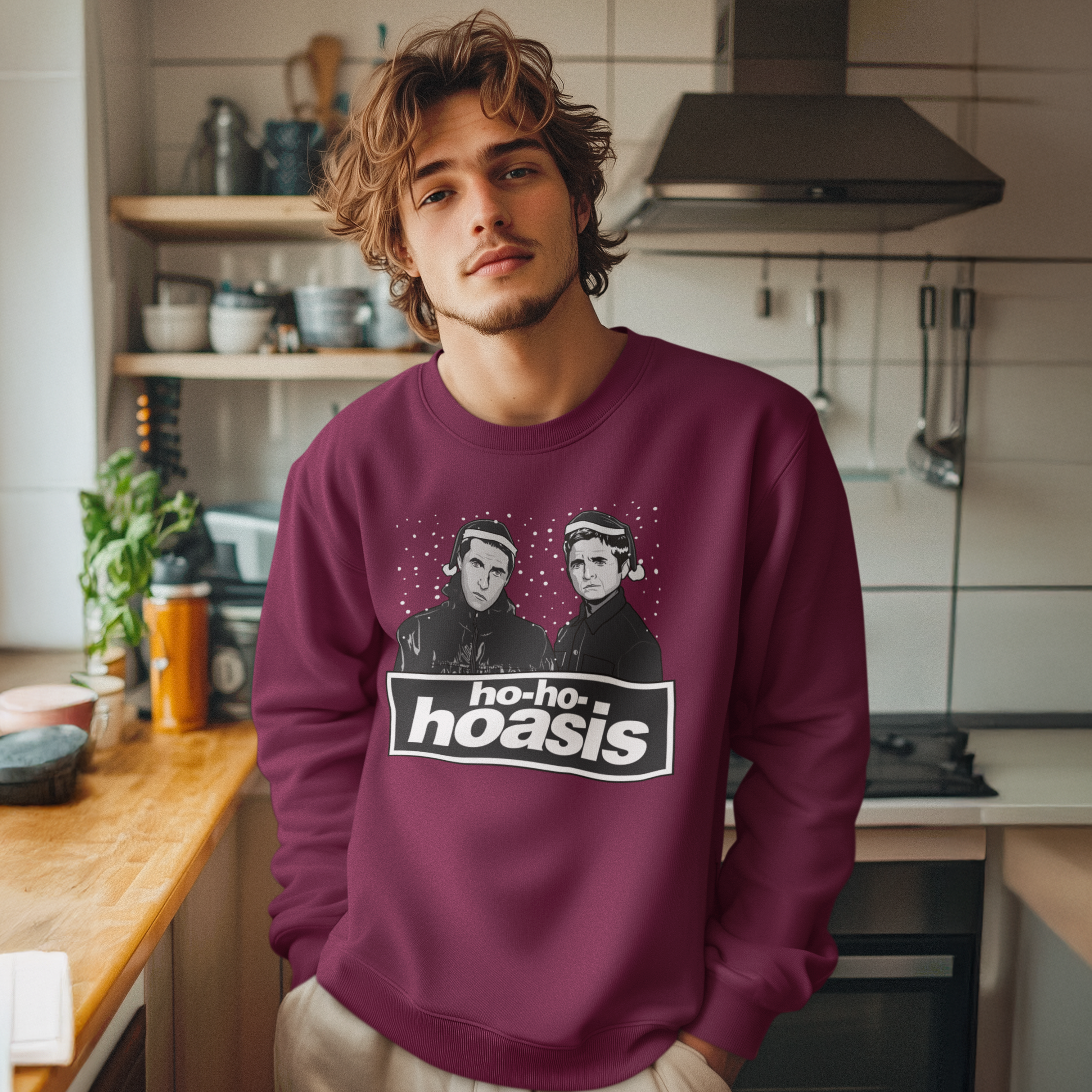 Ho-Ho-Hoasis Funny Music Christmas Jumper
