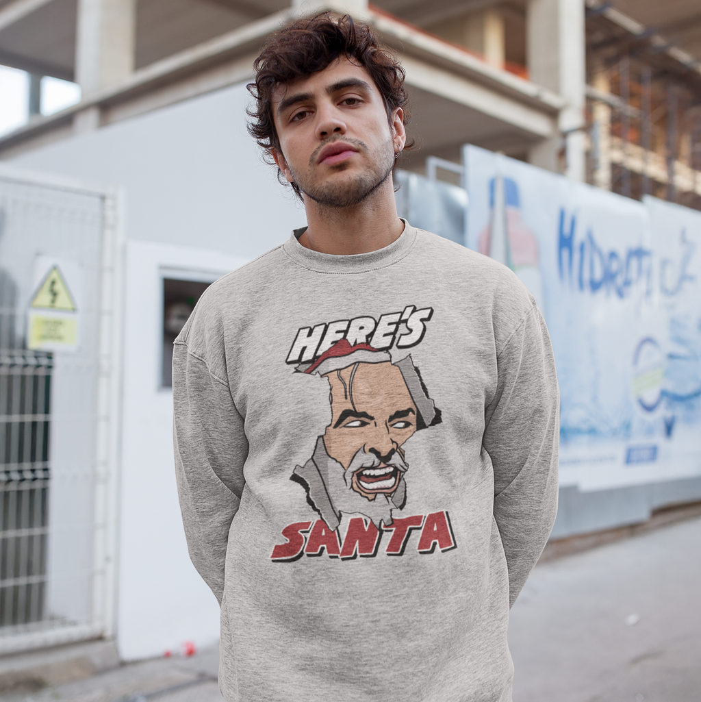 Here's Santa Funny Horror Movie Christmas Jumper