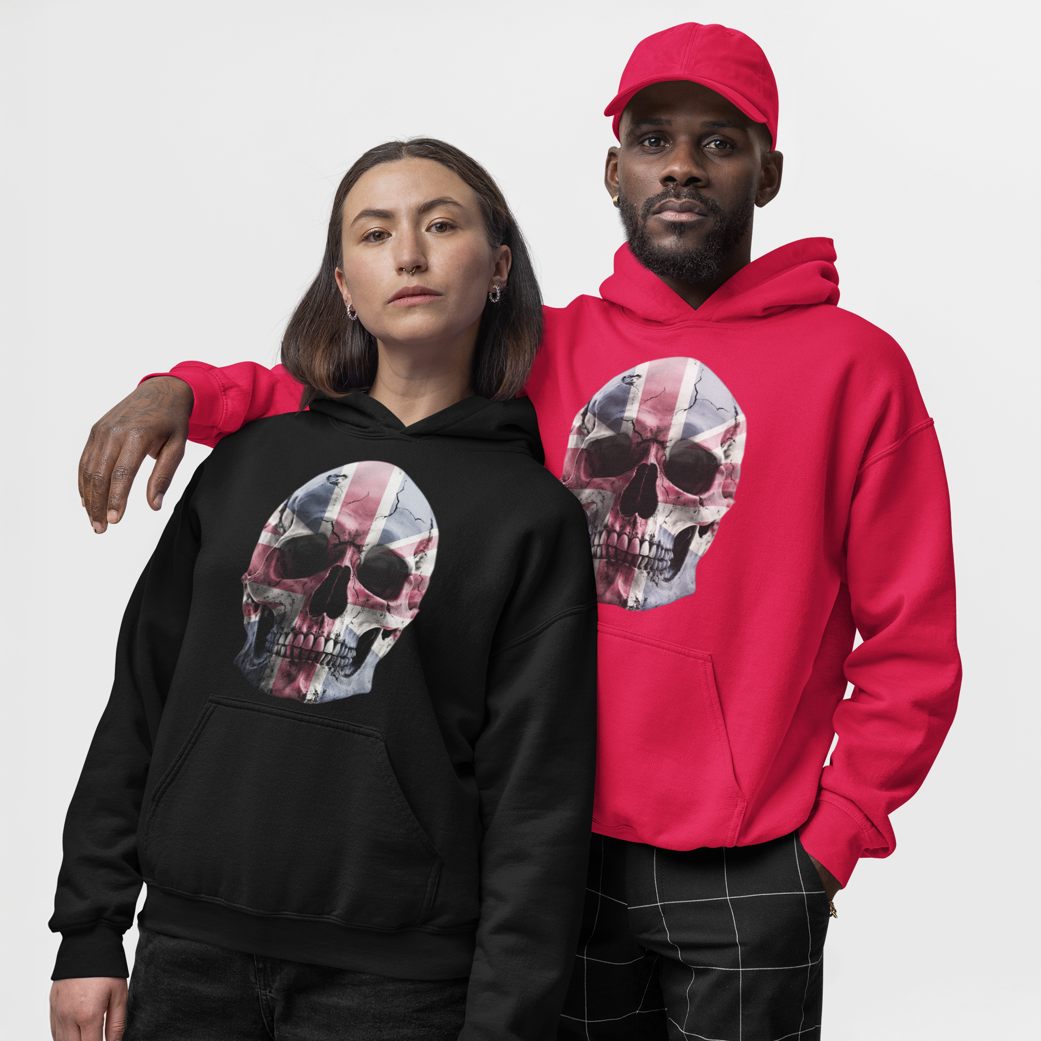 Union Jack Skull Patriotic UK Hoodie