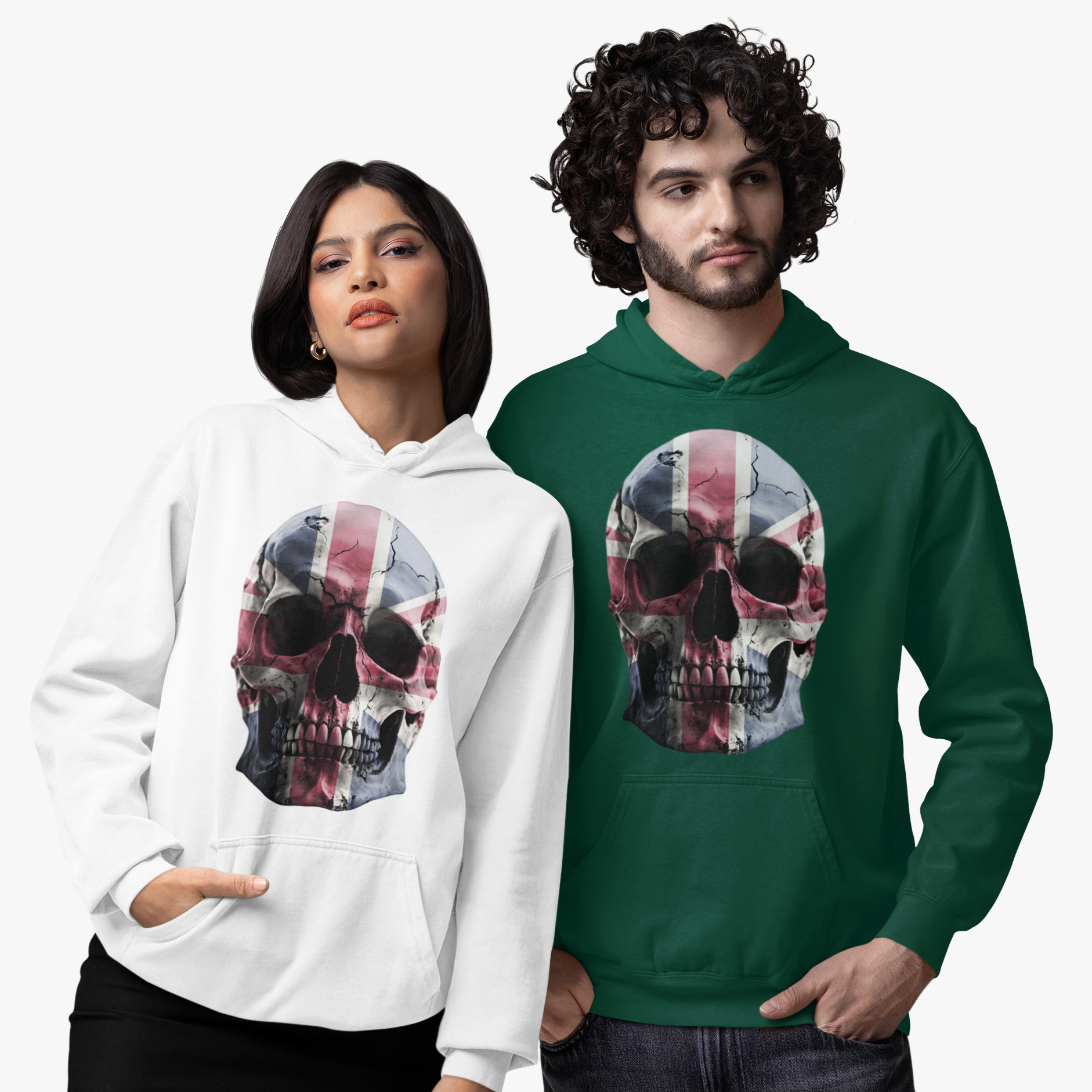 Union Jack Skull Patriotic UK Hoodie