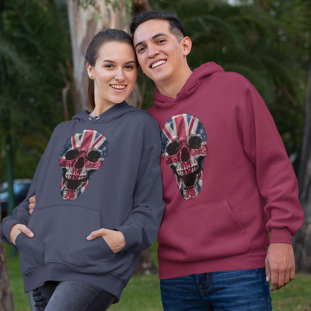Screaming Skull Union Jack Patriotic Hoodie
