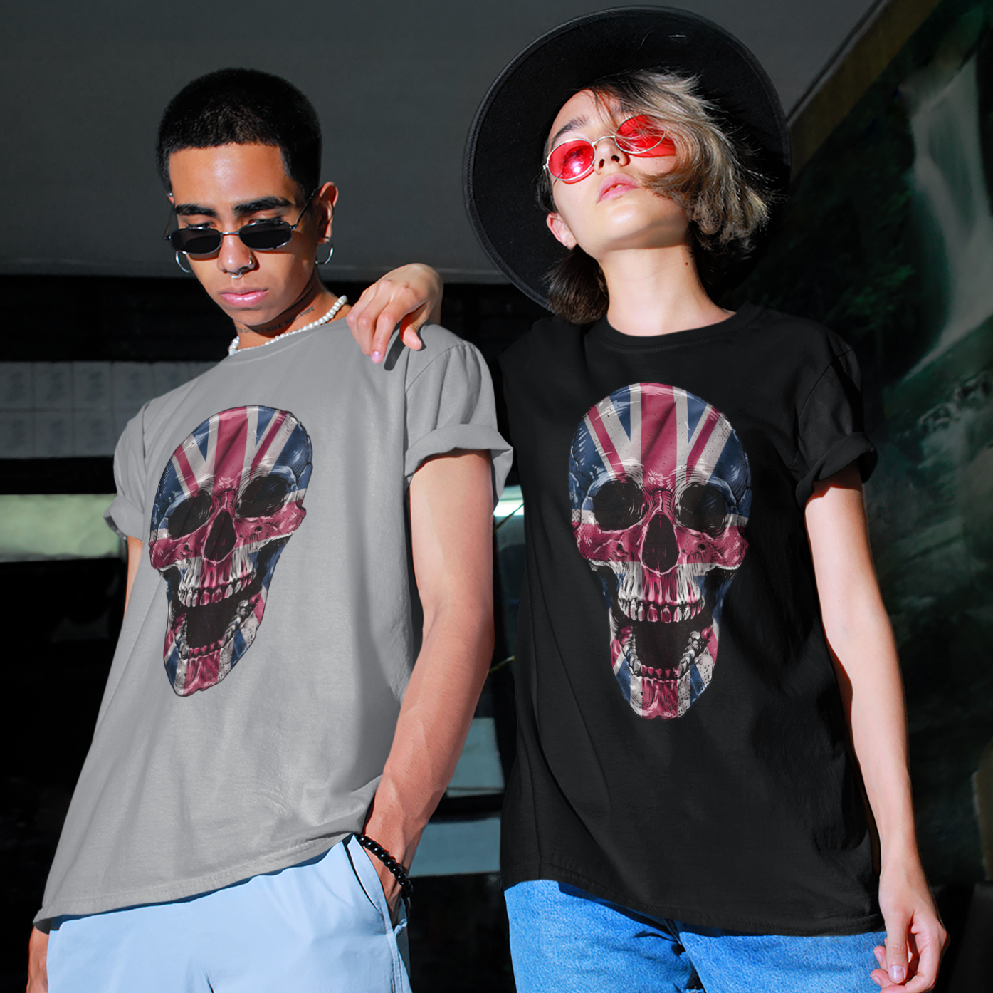 Screaming Skull Union Jack Patriotic T-Shirt