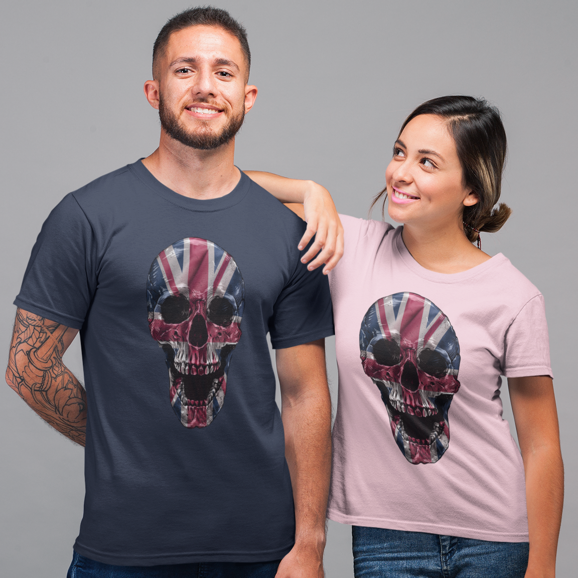 Screaming Skull Union Jack Patriotic T-Shirt