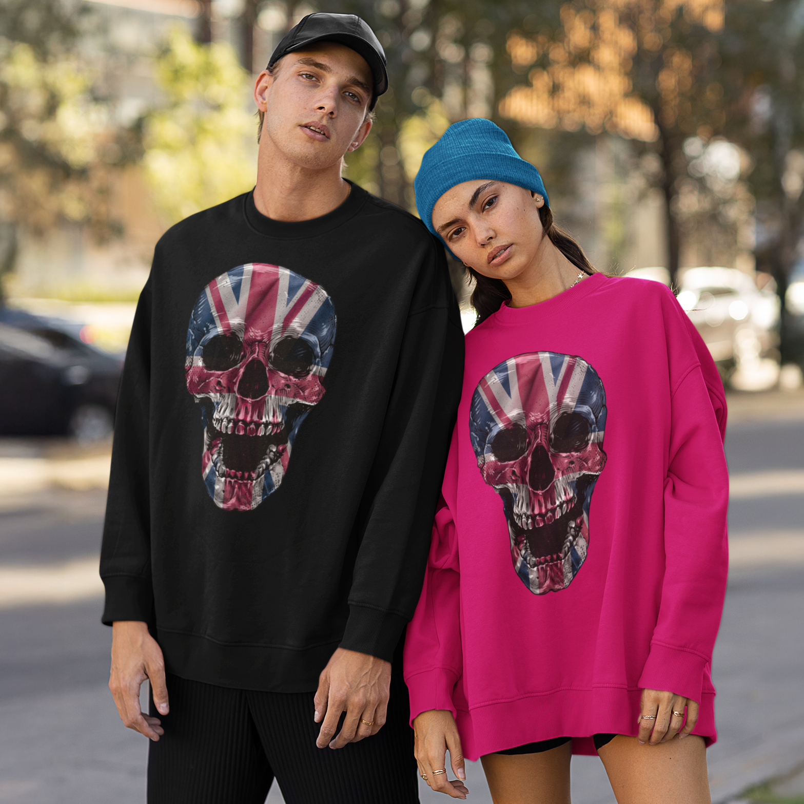 Screaming Skull Union Jack Patriotic Sweatshirt