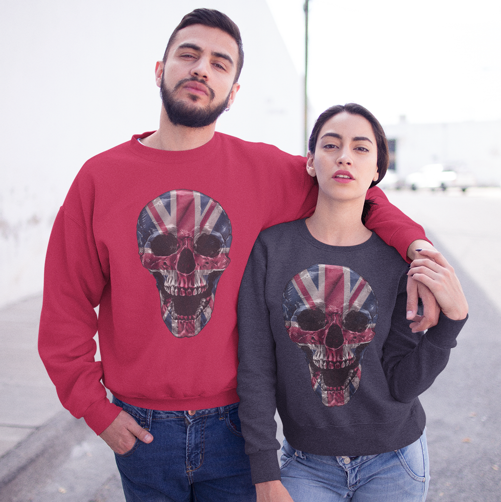 Screaming Skull Union Jack Patriotic Sweatshirt