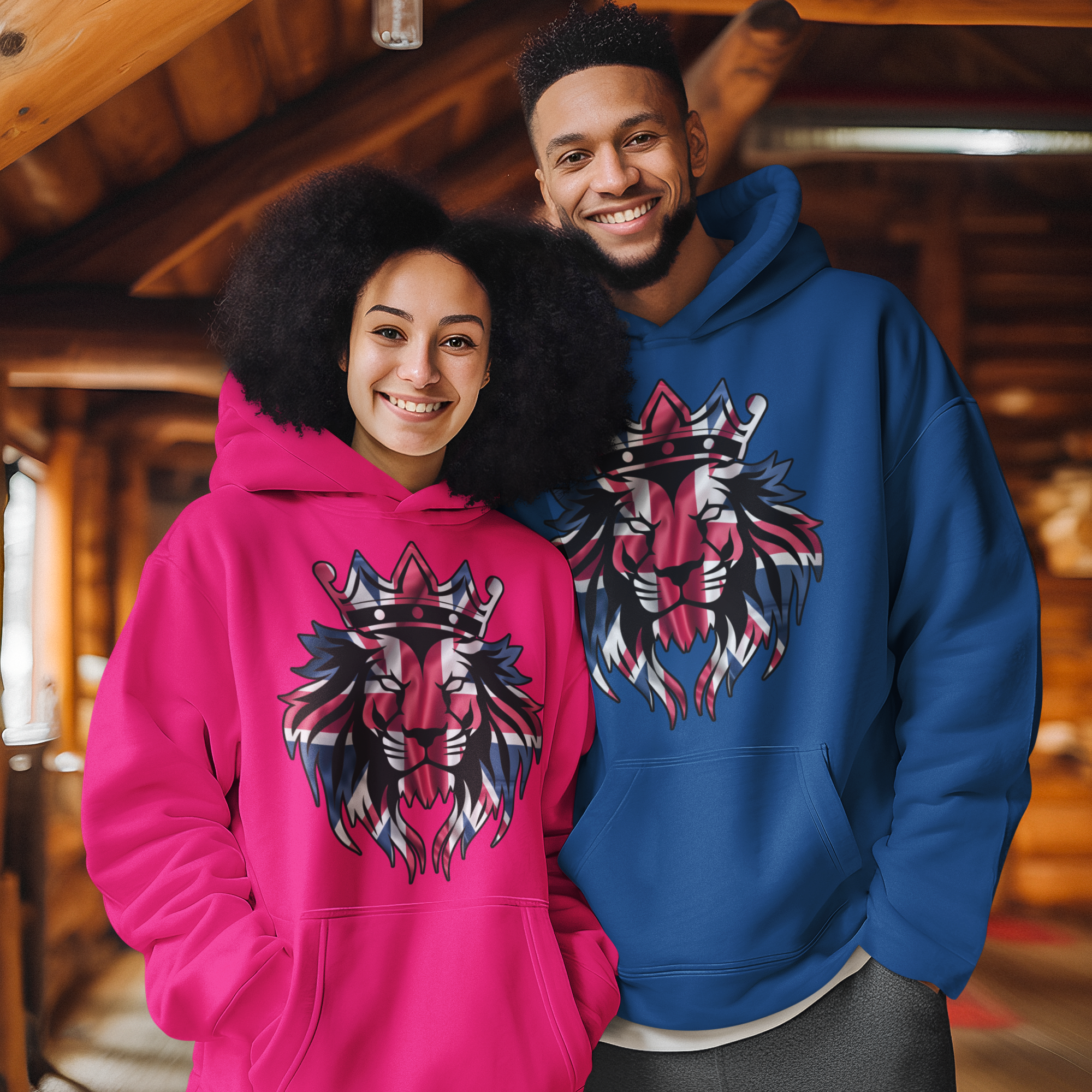 Lion Emblem Union Jack Patriotic Hoodie