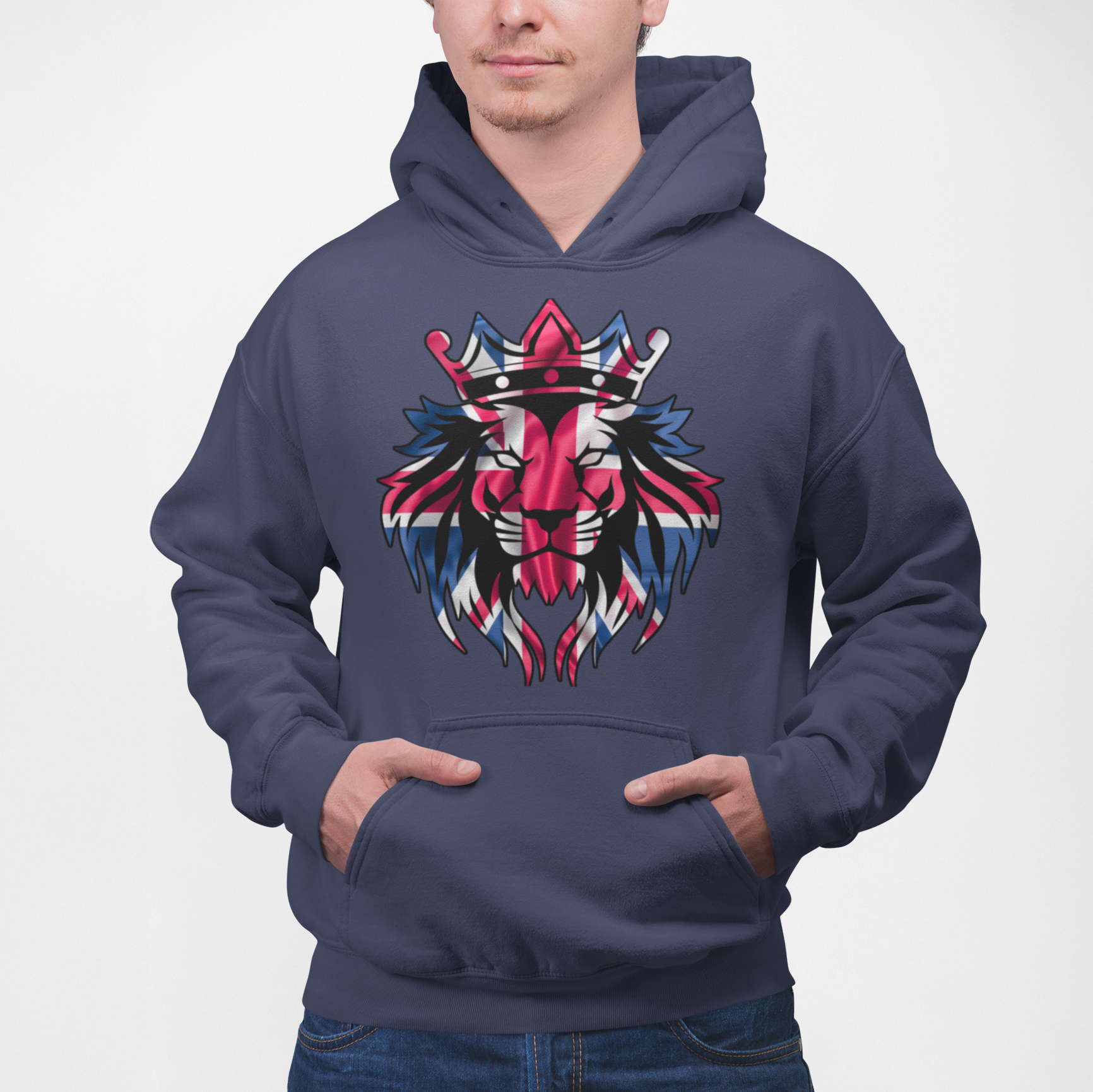 Lion Emblem Union Jack Patriotic Hoodie