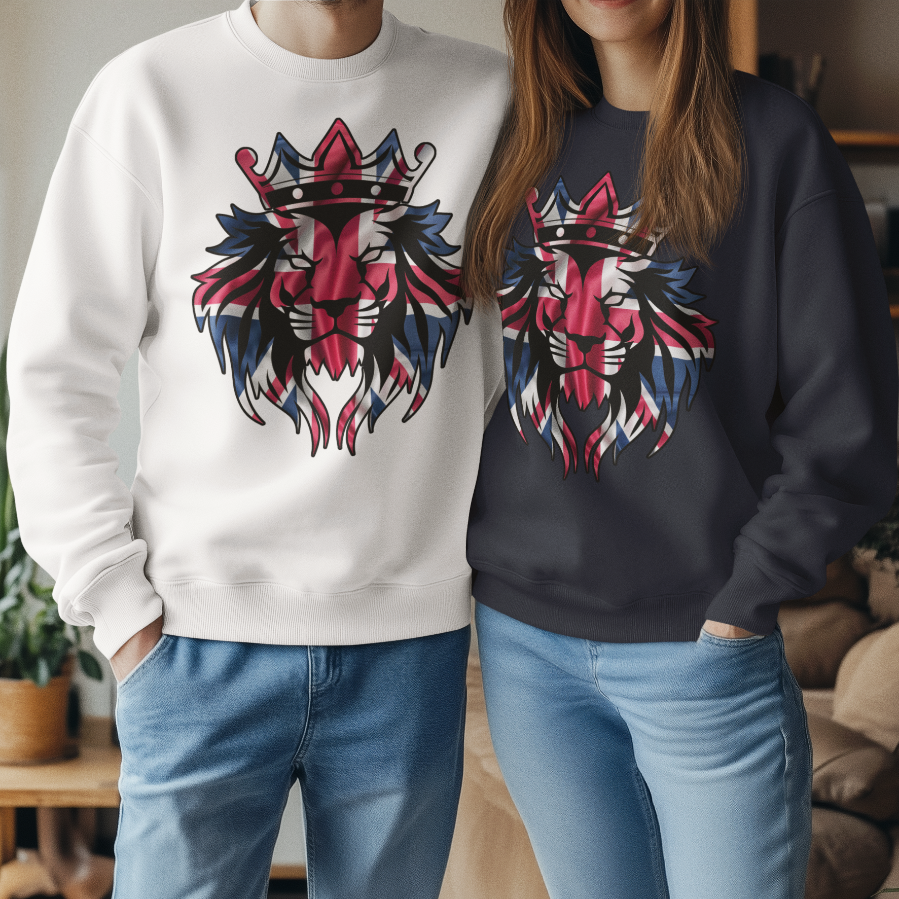 Lion Emblem Union Jack Patriotic Sweatshirt
