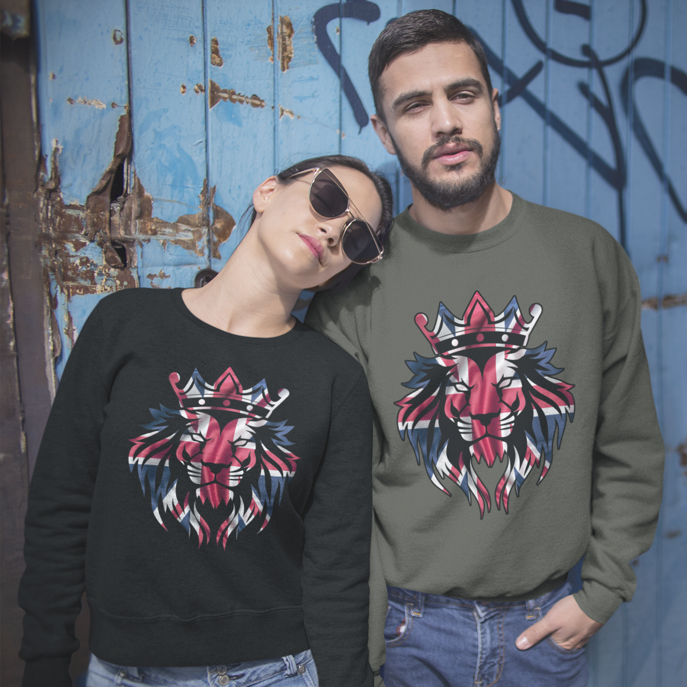 Lion Emblem Union Jack Patriotic Sweatshirt