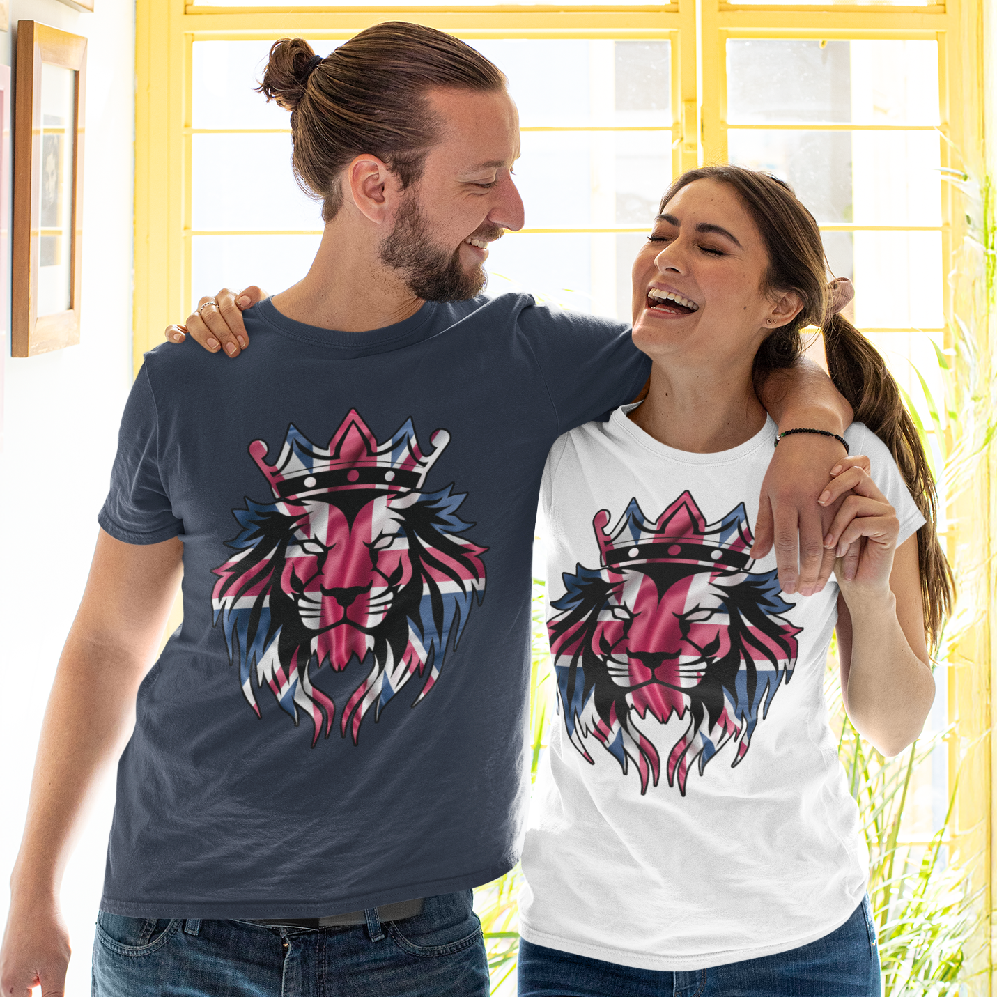 Lion Emblem Union Jack Patriotic T-Shirt