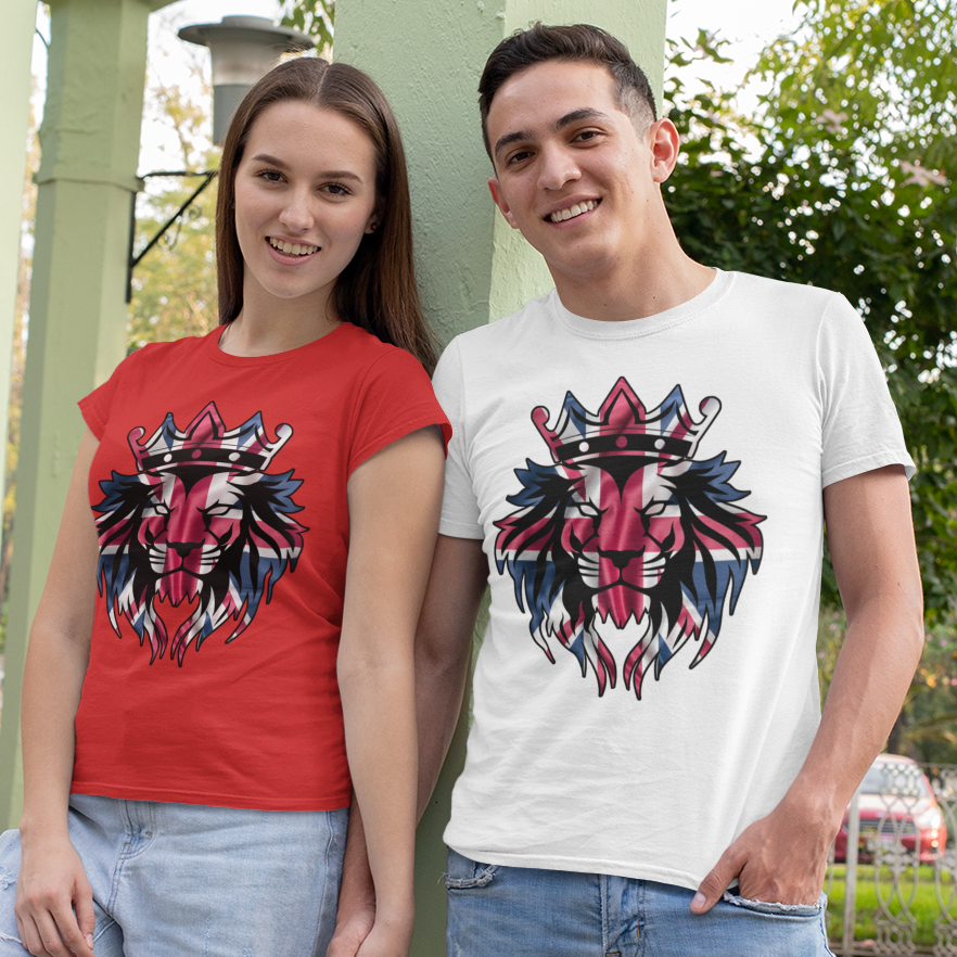 Lion Emblem Union Jack Patriotic T-Shirt