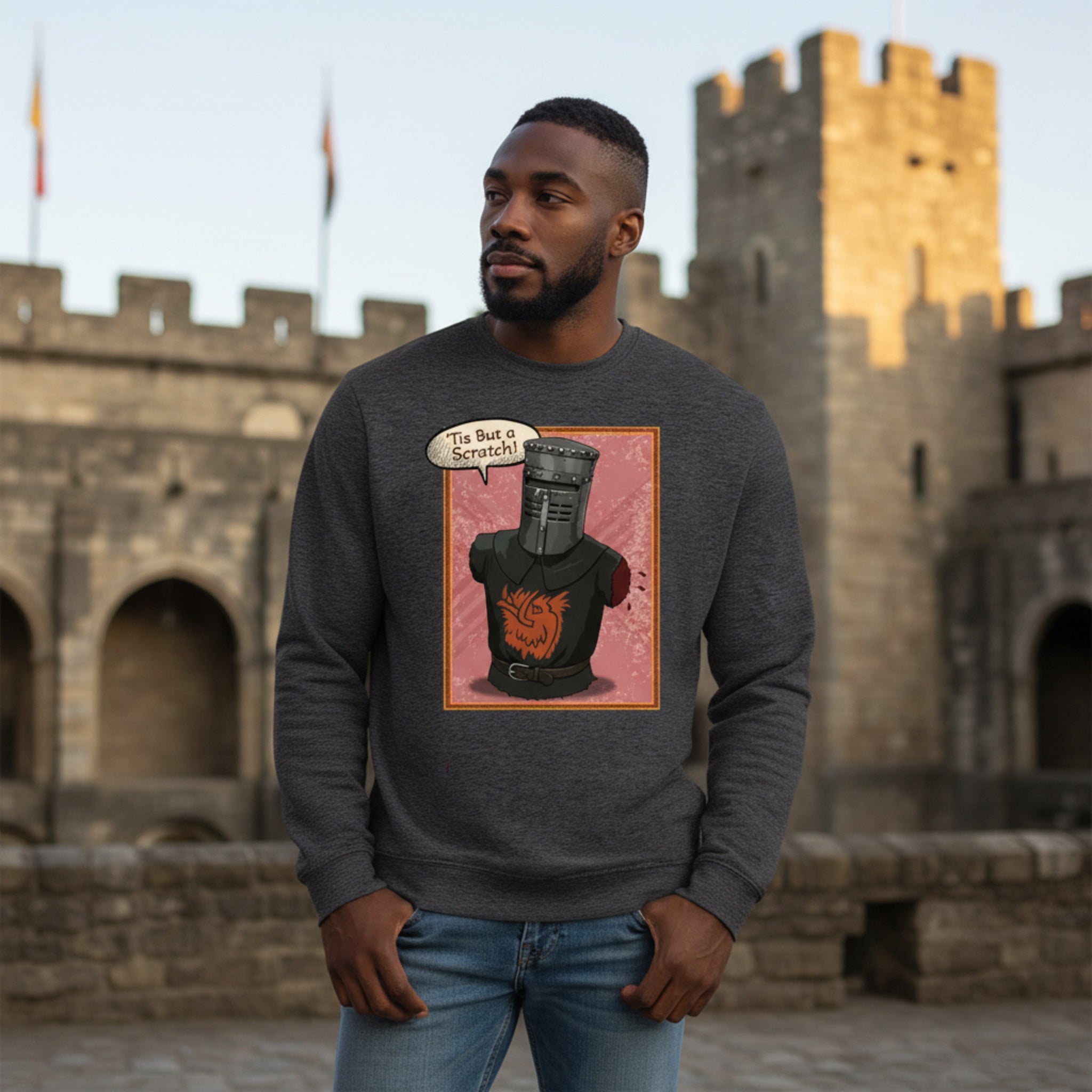 'Tis But a Scratch! Black Knight British Comedy Sweatshirt